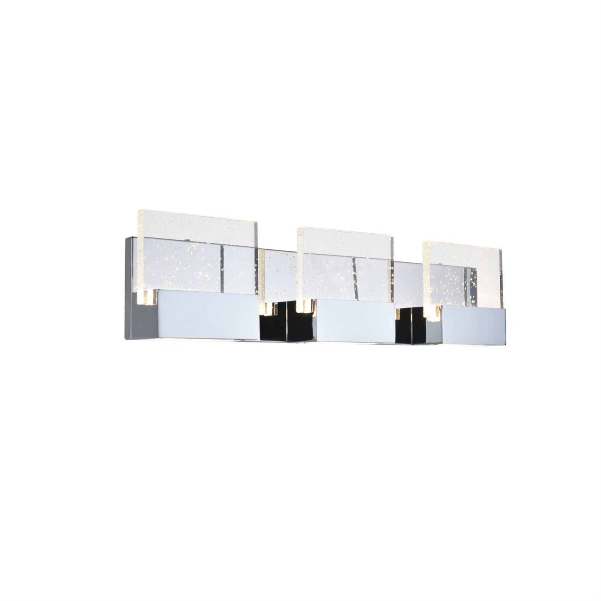 Elegant Lighting Chrome Led Wall Sconce, 3-Light Indoor Modern Decorative Fixture, 22"