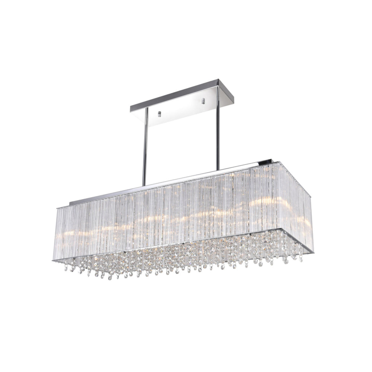 10 Light Drum Shade Chandelier with Chrome finish