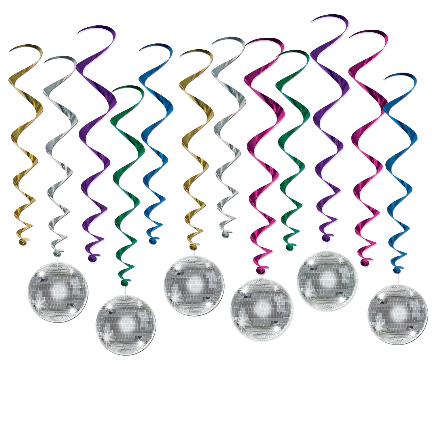 Disco Ball Whirls, (Pack of 6)