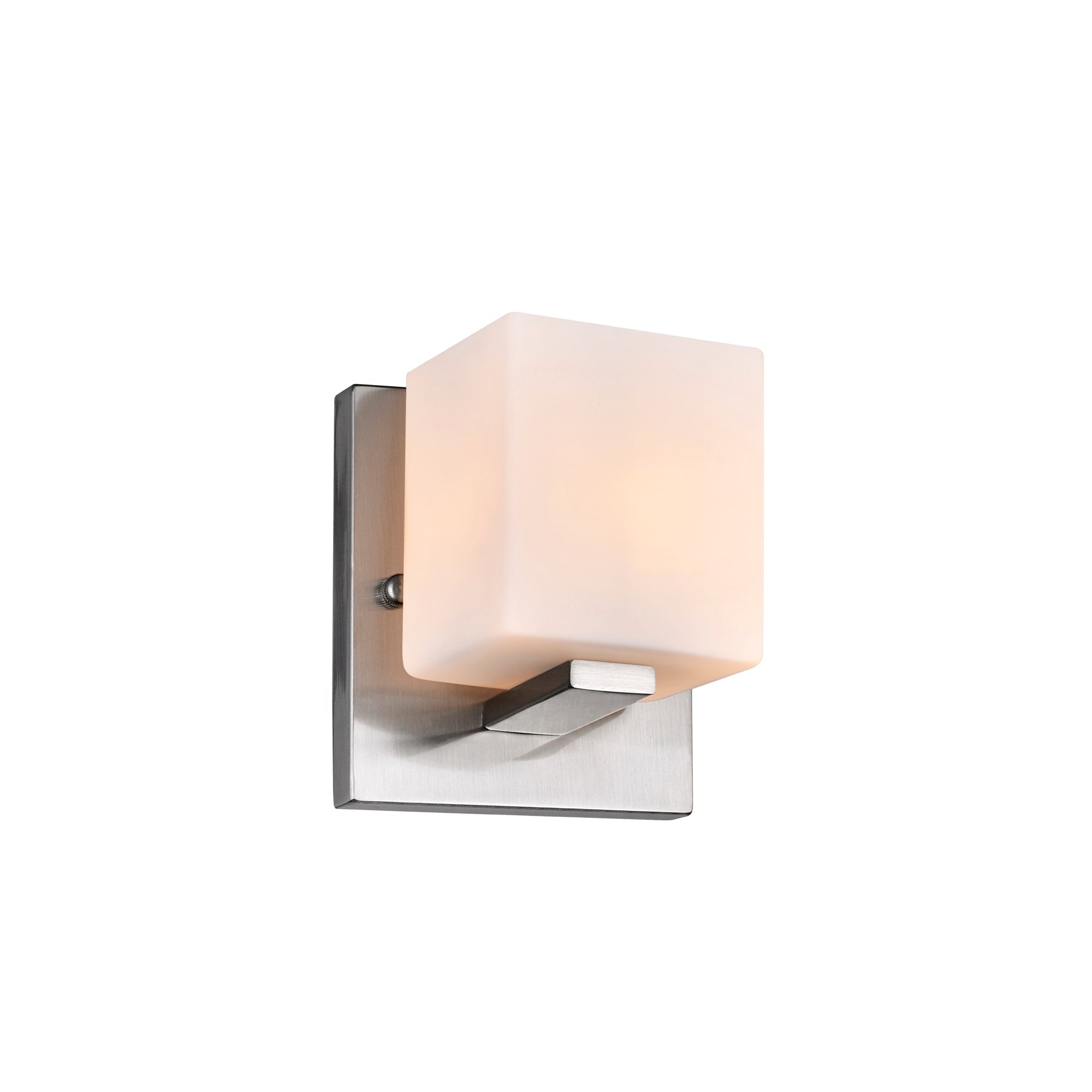 1 Light Bathroom Sconce with Satin Nickel finish