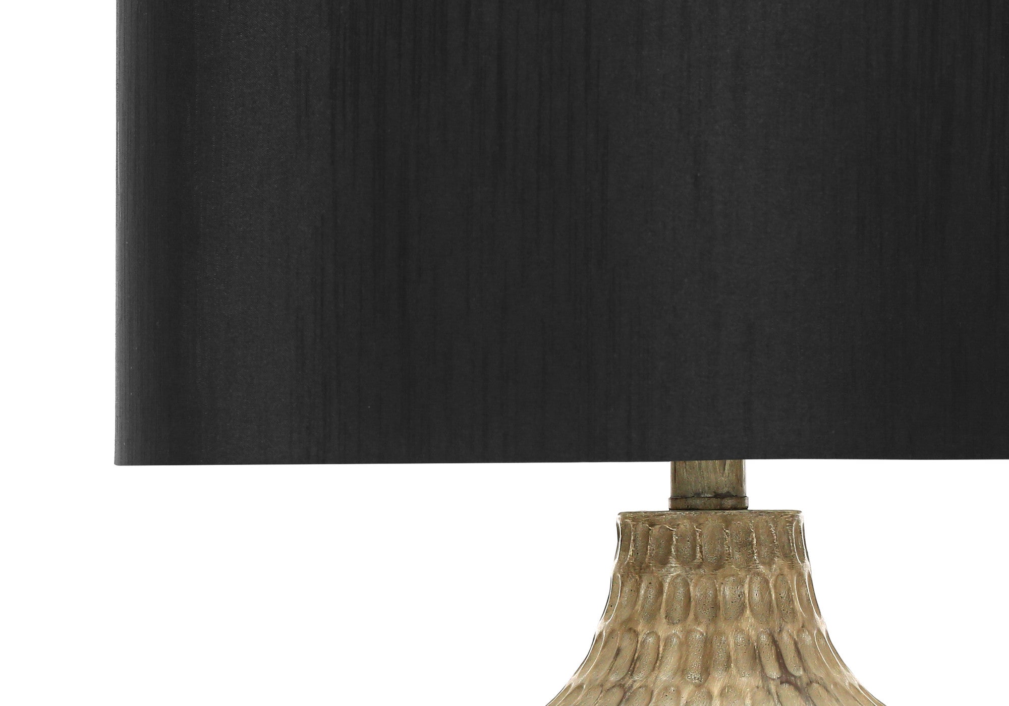 25'' Brown Geometric Table Lamp With Black Drum Shade