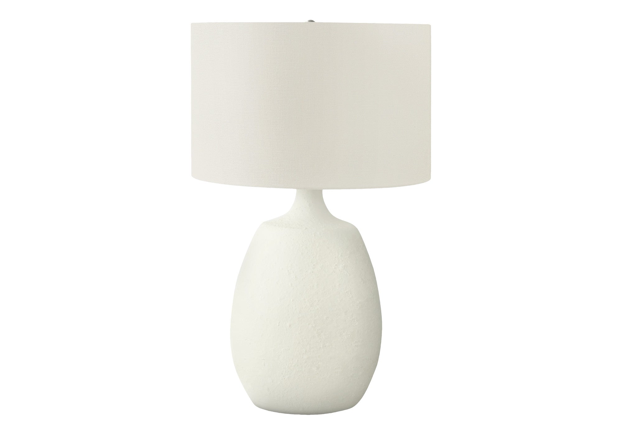 26'' Cream Gourd Table Lamp With Cream Drum Shade