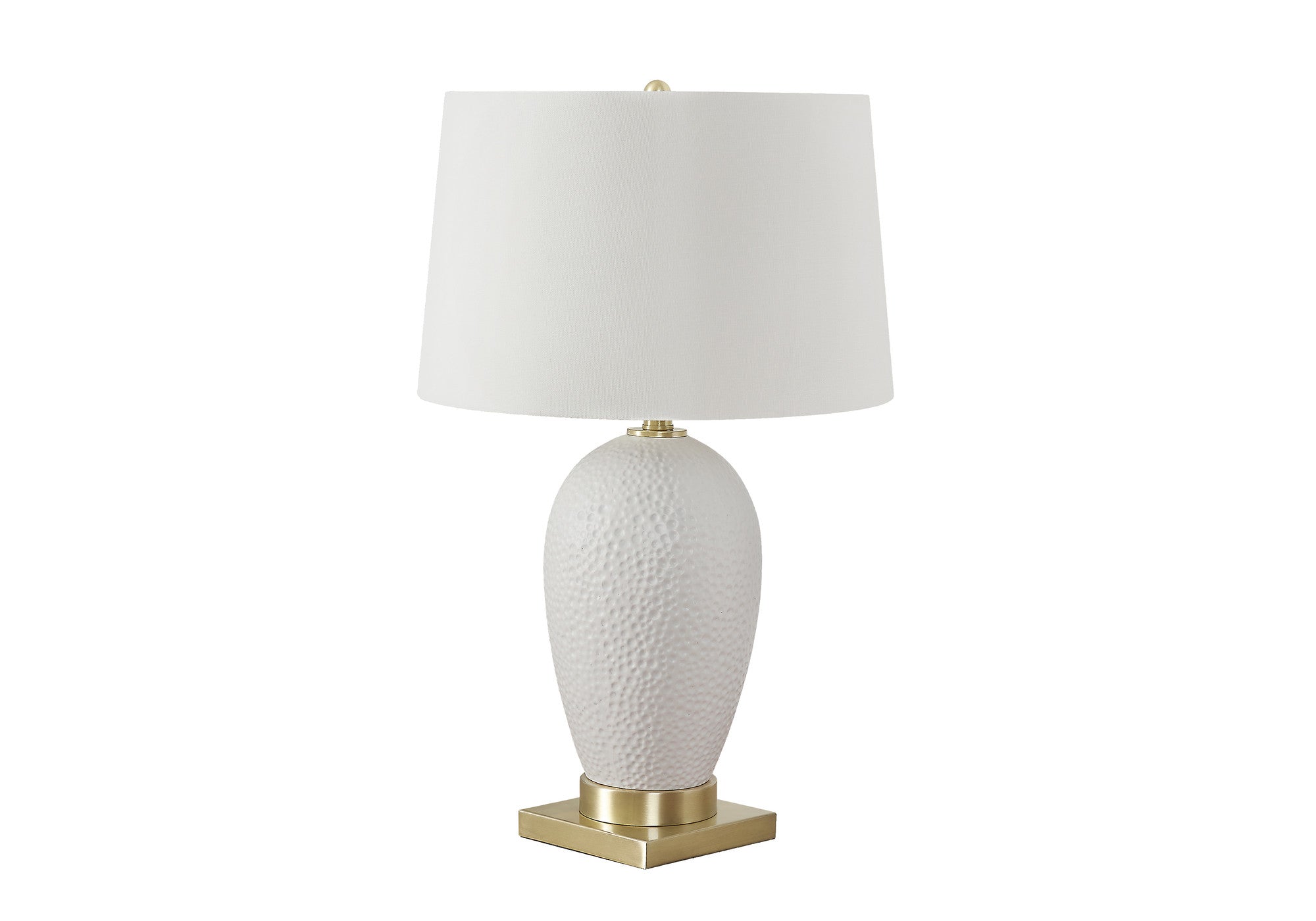 26'' Gold And White Ceramic Urn Table Lamp With Cream Empire Shade