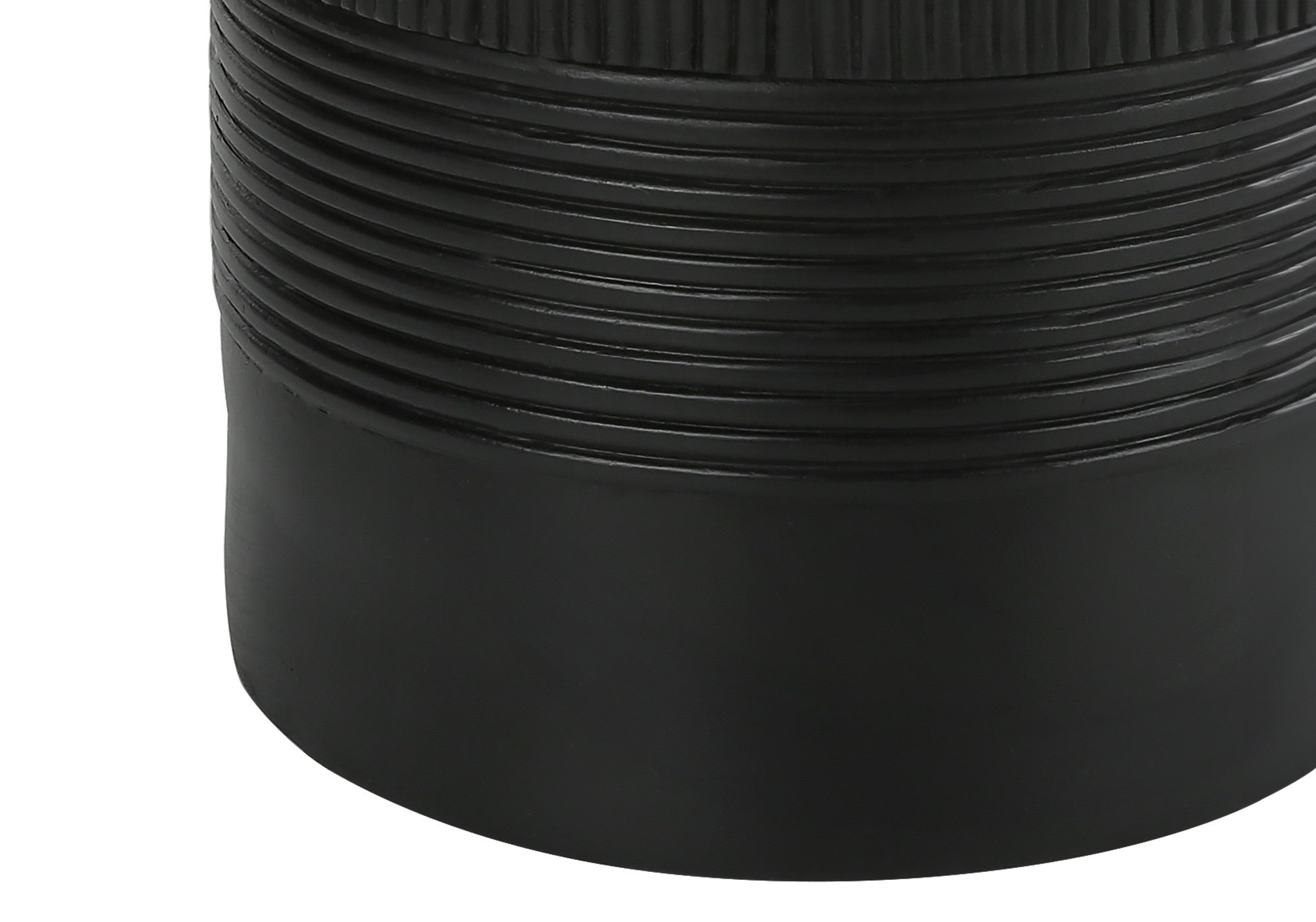24'' Black Cylinder Table Lamp With Ivory Drum Shade