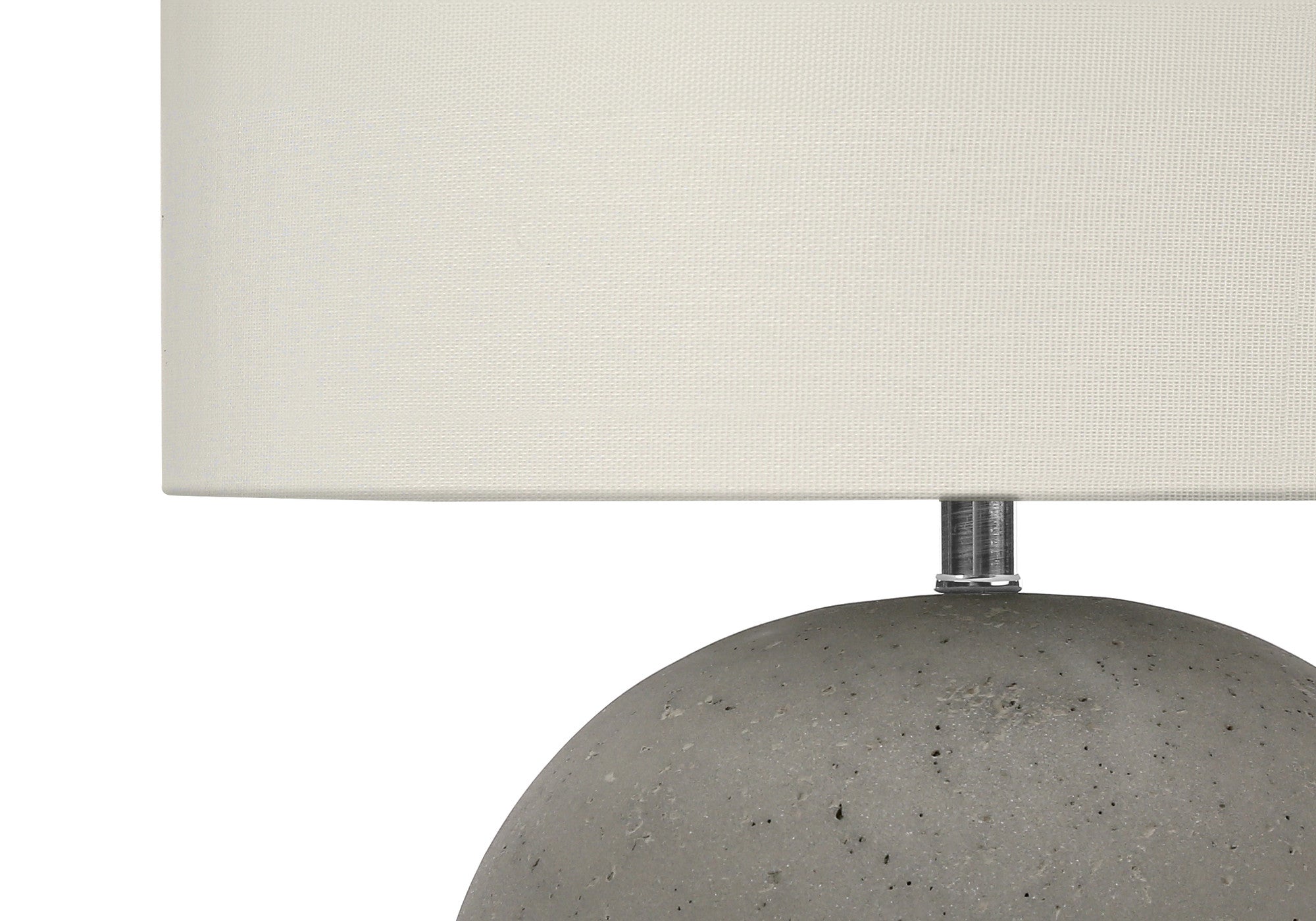 20'' Gray Concrete Round Table Lamp With Ivory Drum Shade