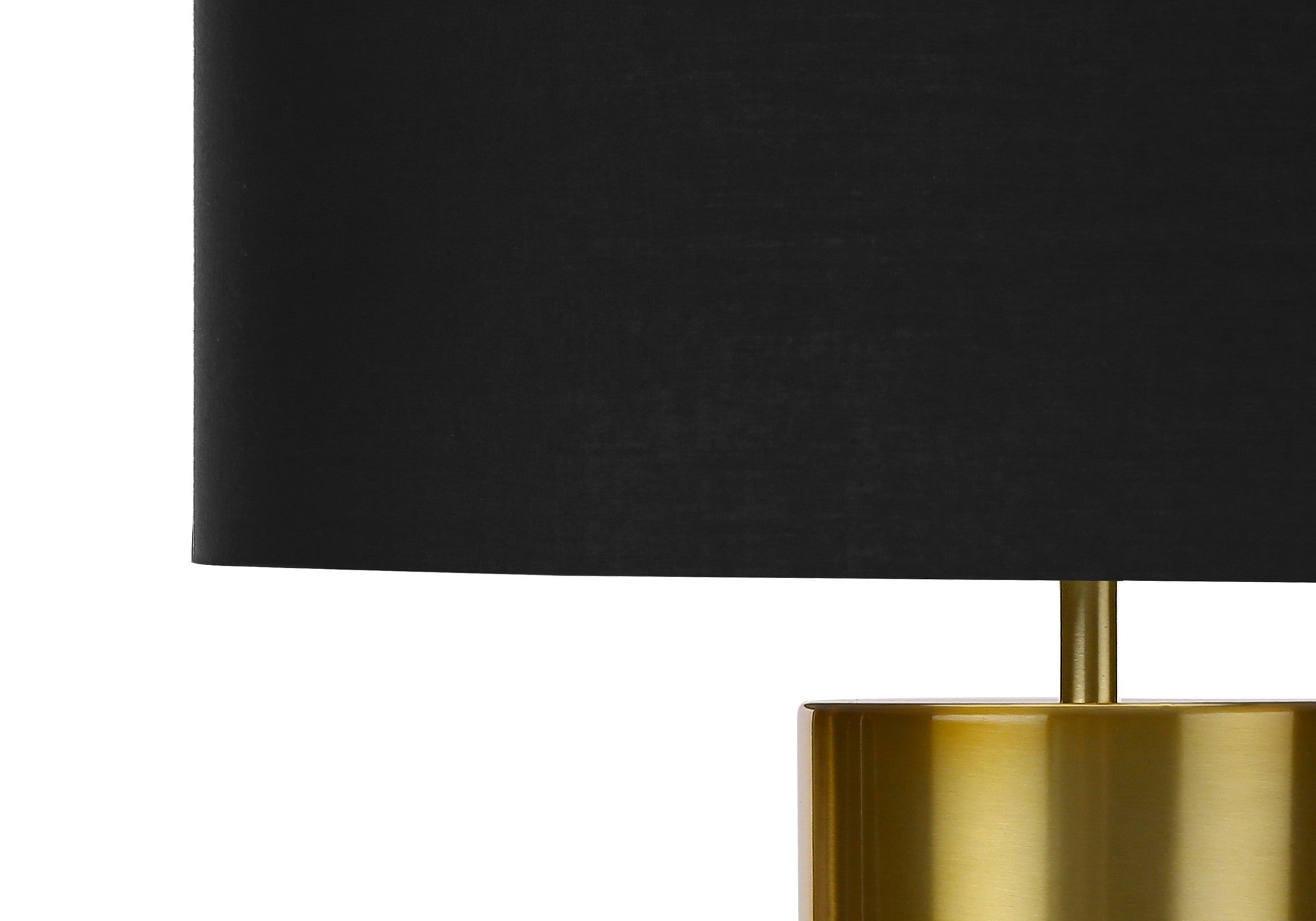 25'' Black And Gold Concrete Cylinder Table Lamp With Black Drum Shade