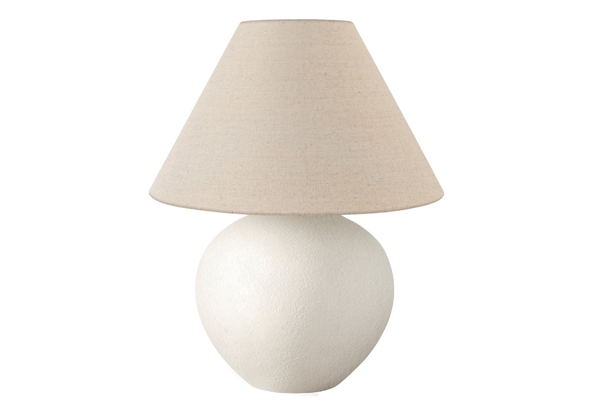 16'' Cream Ceramic Round Table Lamp With Cream Empire Shade