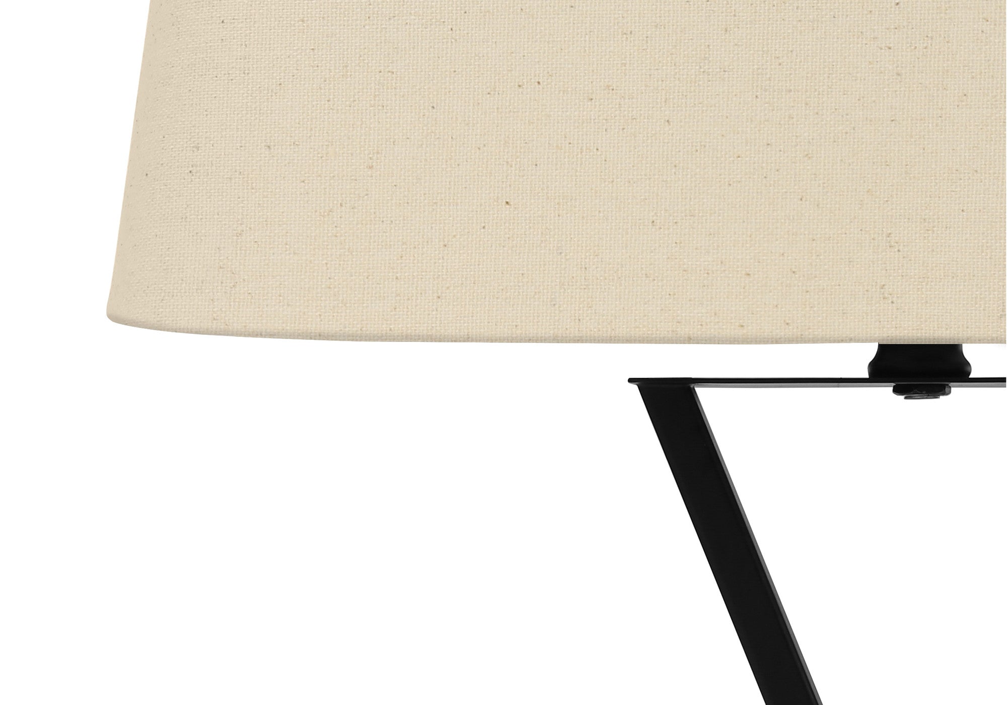 25'' Black Metal Geometric Usb Table Lamp With Beige Shade
