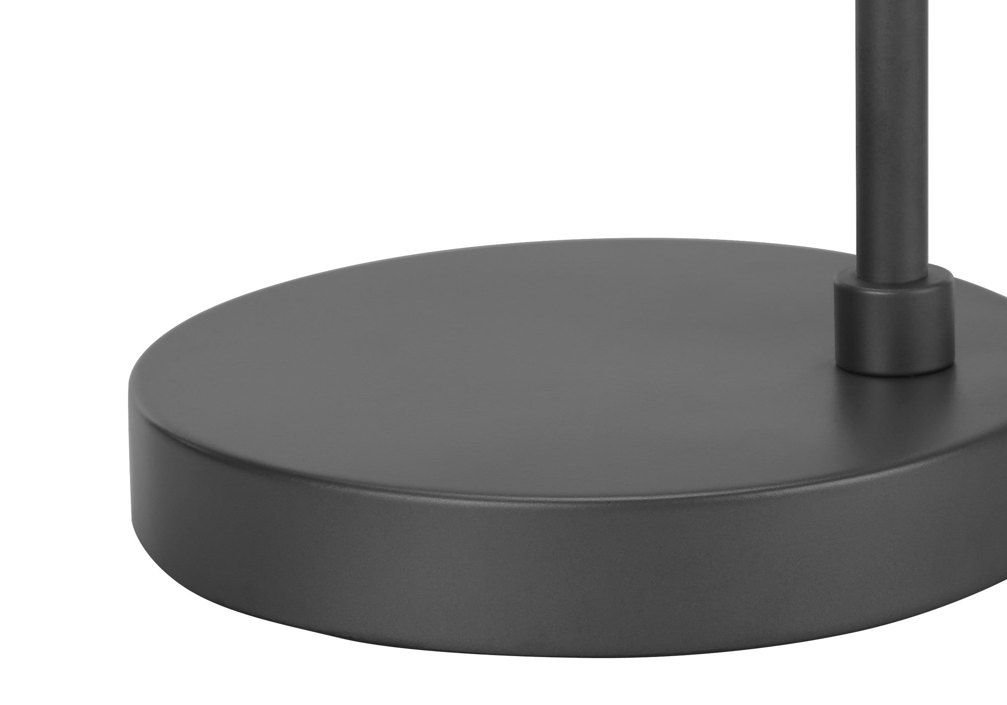 18'' Gray Metal Round Usb Table Lamp With Gray Cylinder Shade