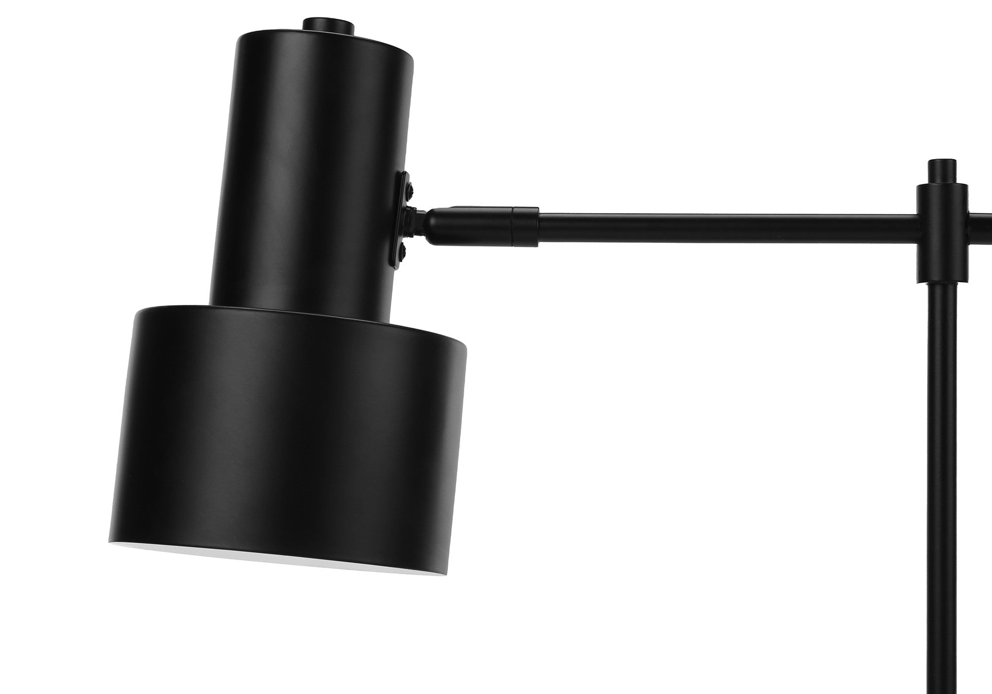 21'' Black Metal Round Usb Table Lamp With Black Drum Shade