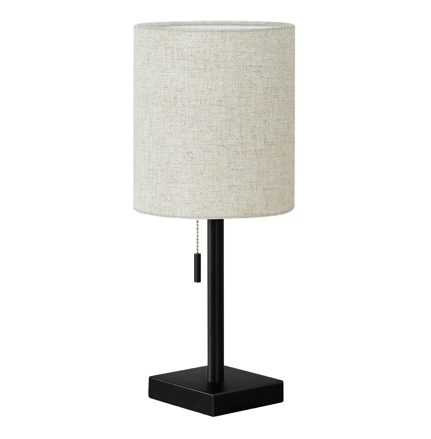 Set Of Two 17'' Black Metal Candlestick Usb Table Lamps With Beige Drum Shade