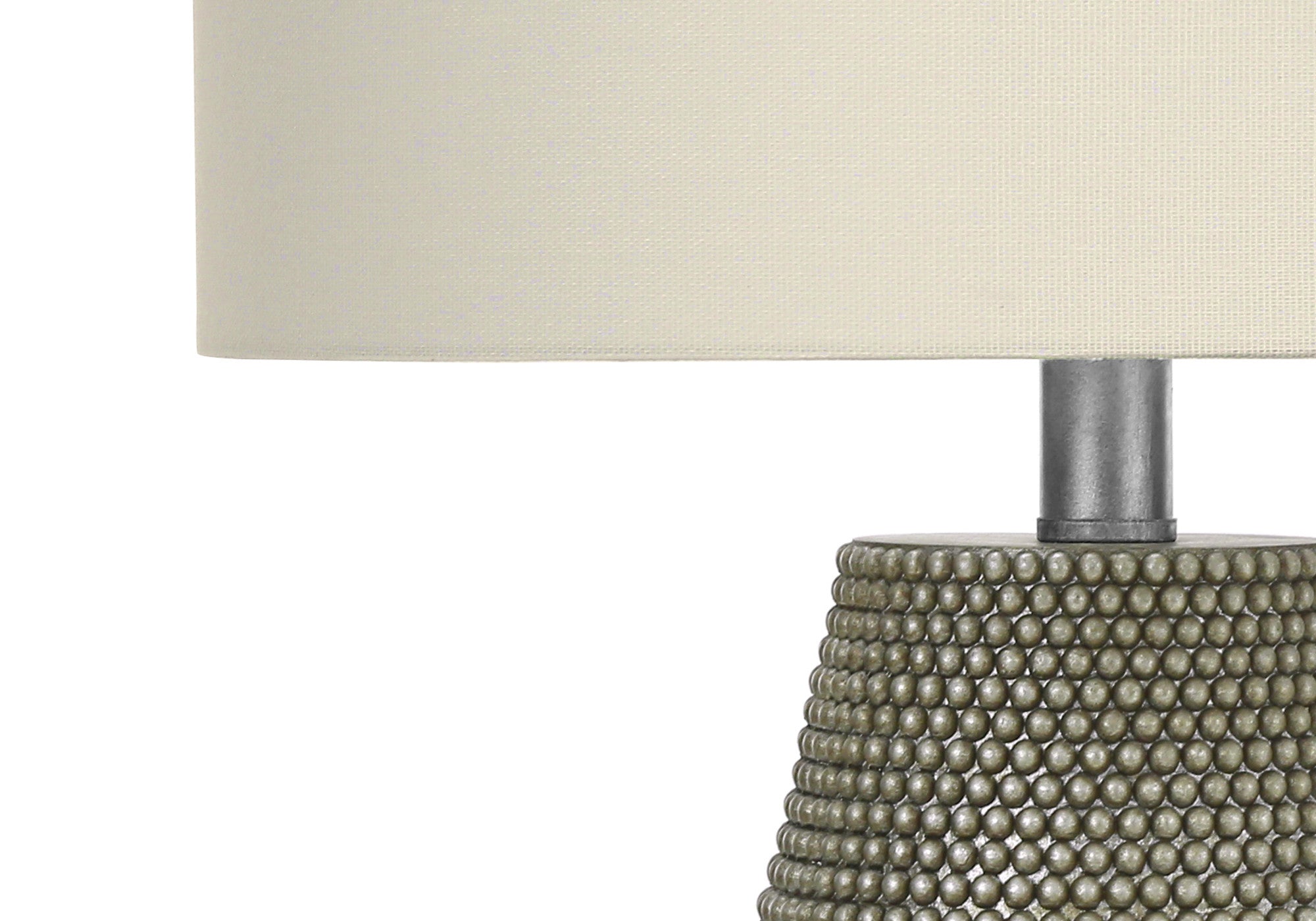 24'' Gray Round Table Lamp With Ivory Drum Shade