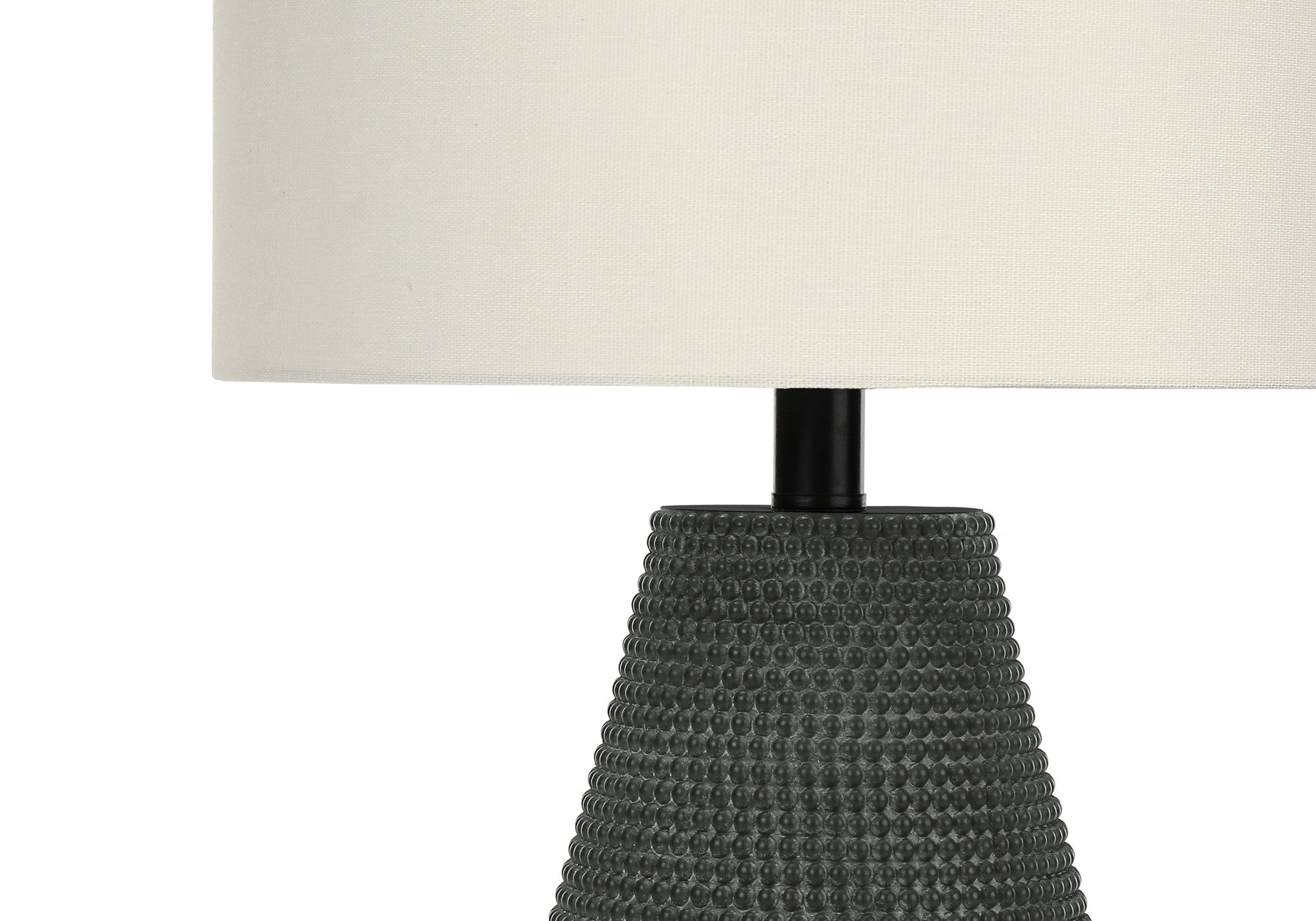 24'' Black Round Table Lamp With Ivory Drum Shade