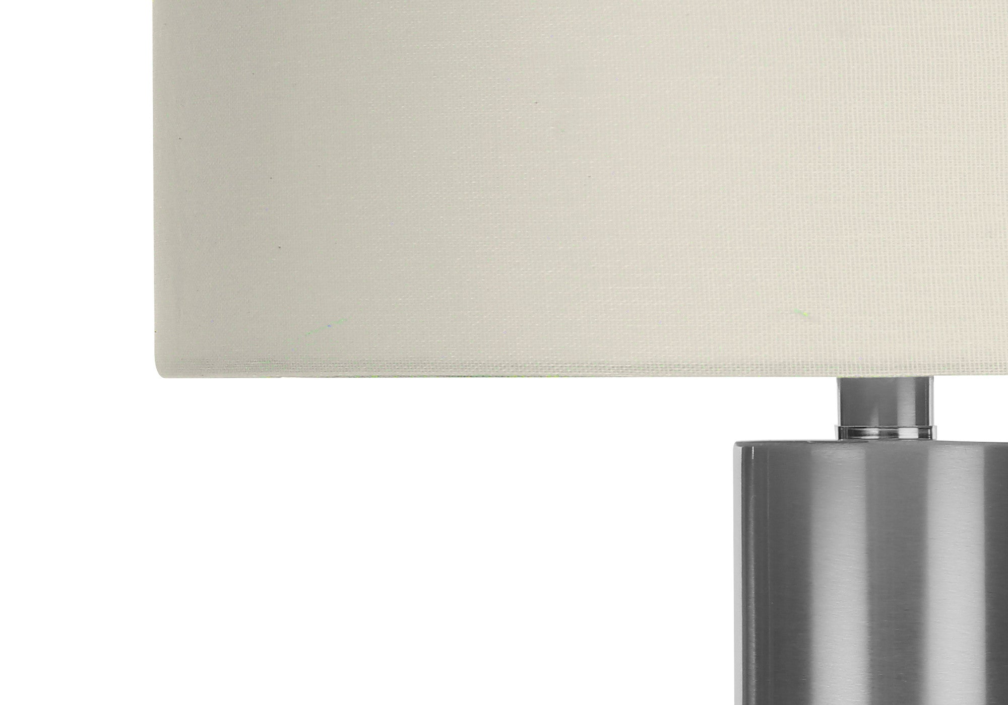 28'' Silver Acrylic Cylinder Table Lamp With Ivory Drum Shade