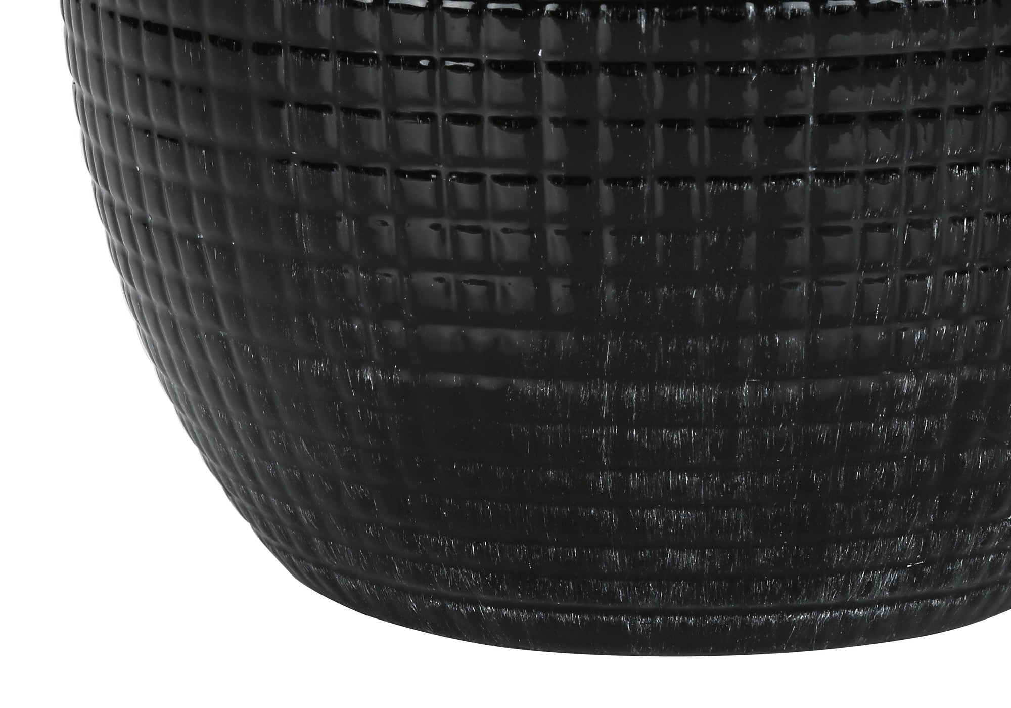 26'' Black Ceramic Urn Table Lamp With Ivory Drum Shade