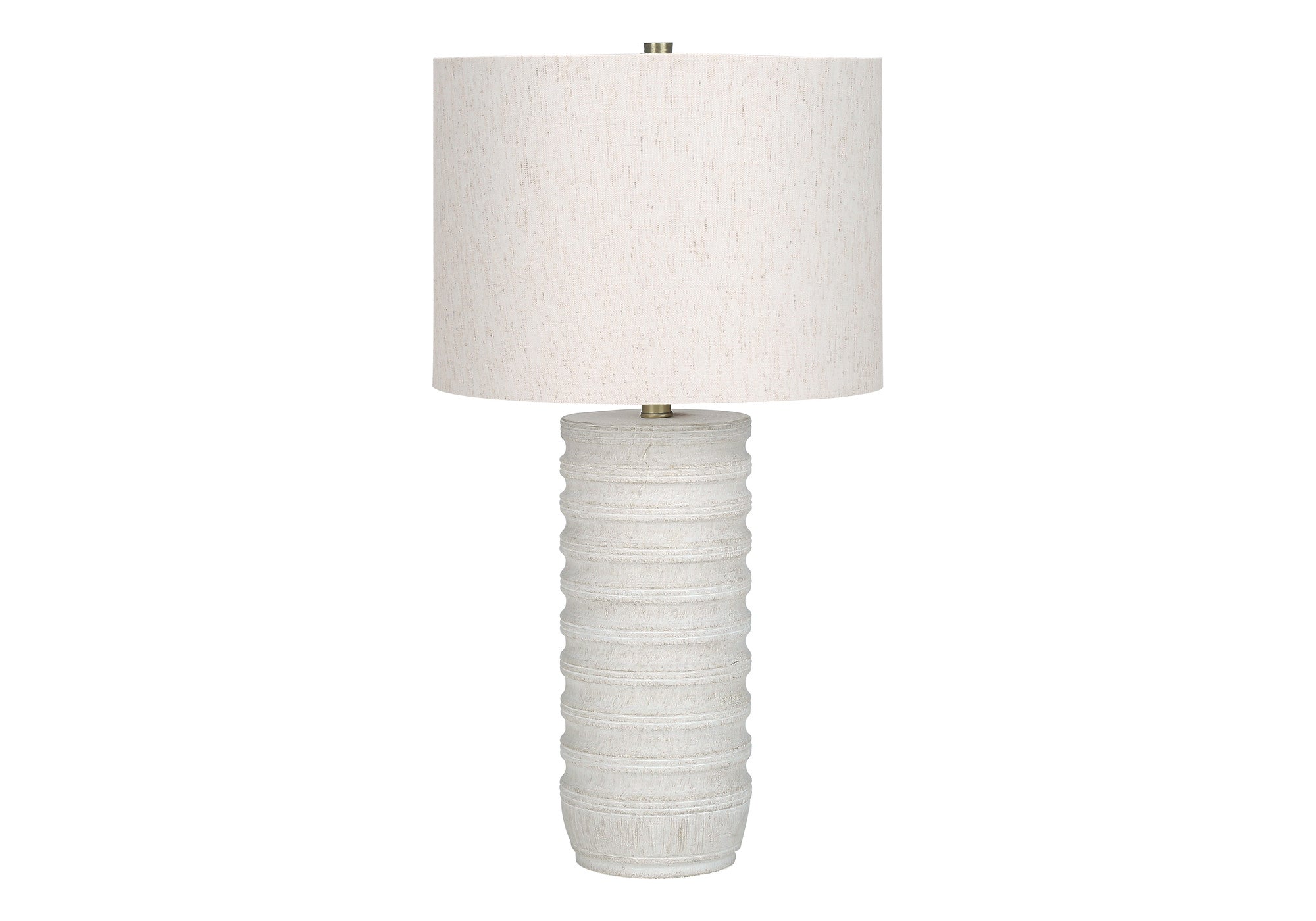 28'' Cream Cylinder Table Lamp With Cream Drum Shade