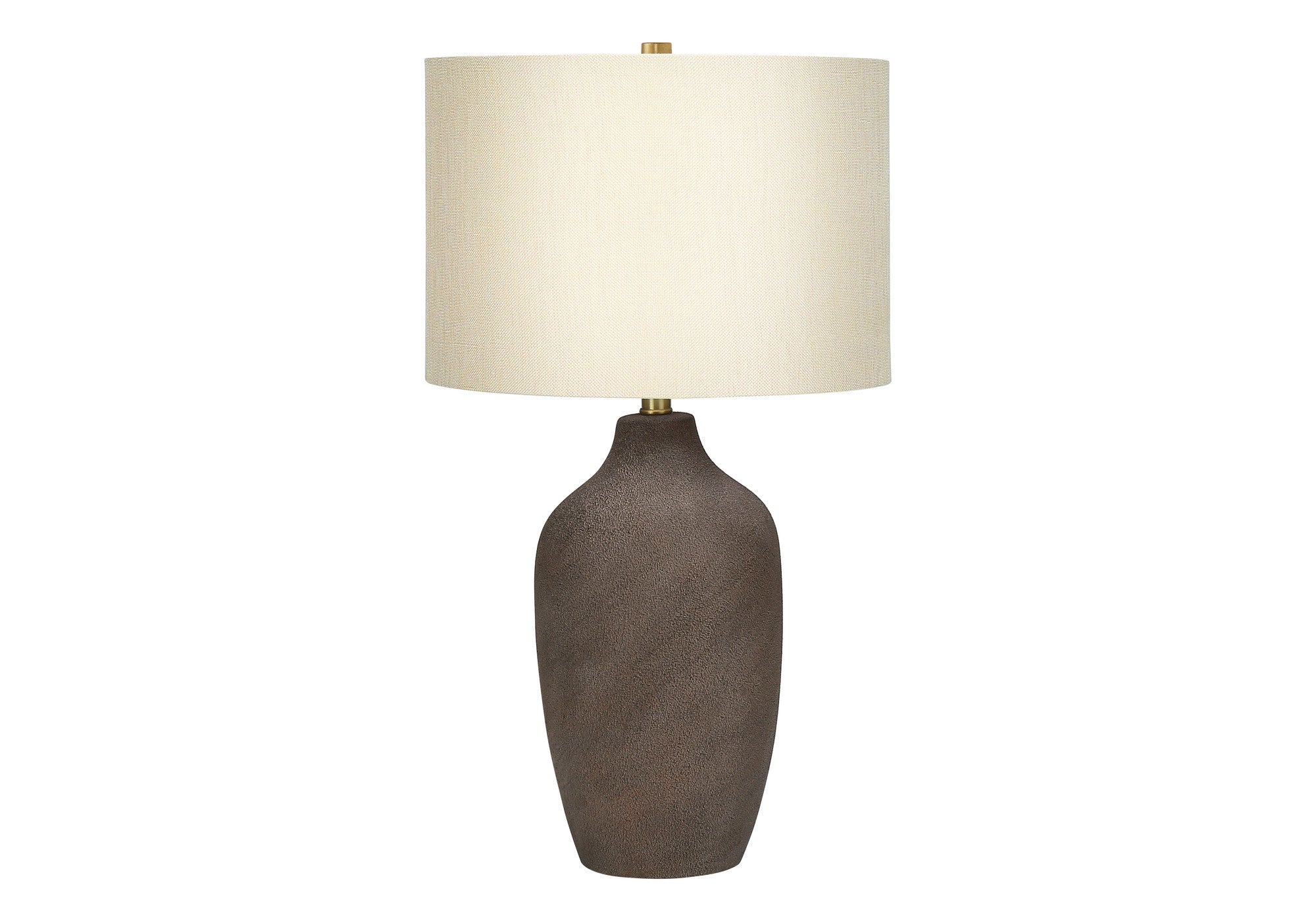 27'' Gray Ceramic Urn Table Lamp With Beige Drum Shade