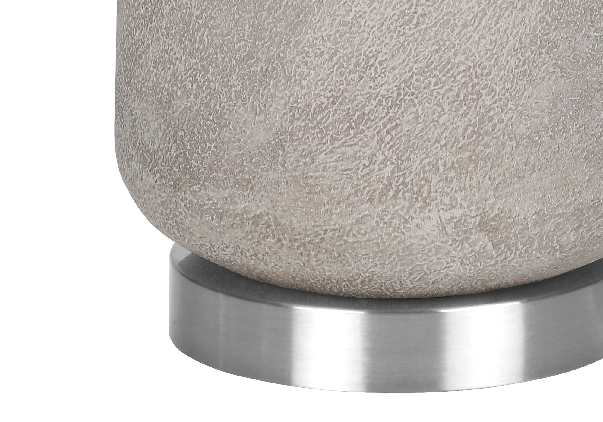 29'' Gray And Silver Cylinder Table Lamp With Ivory Drum Shade