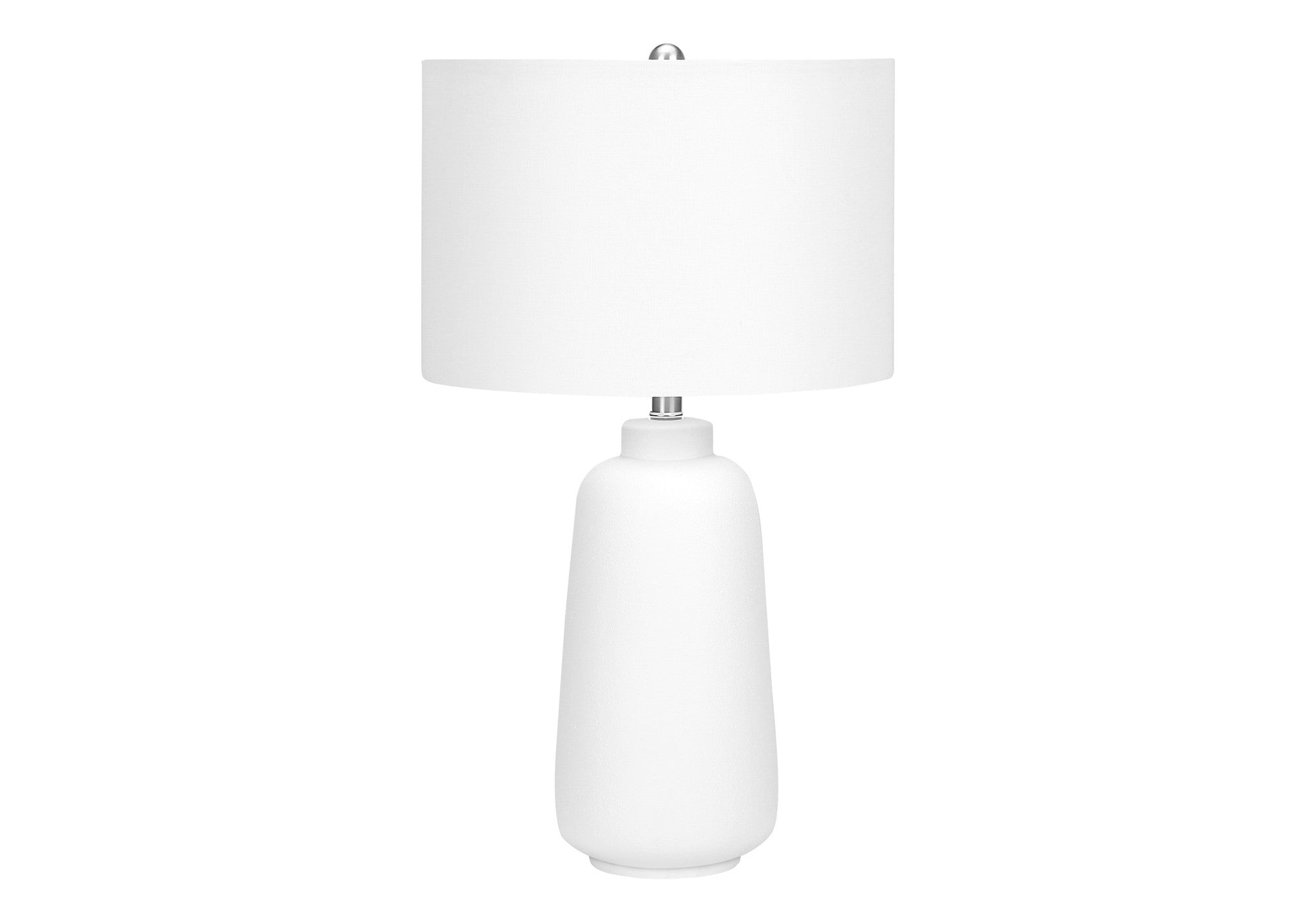 26'' Cream Ceramic Cylinder Table Lamp With Cream Drum Shade