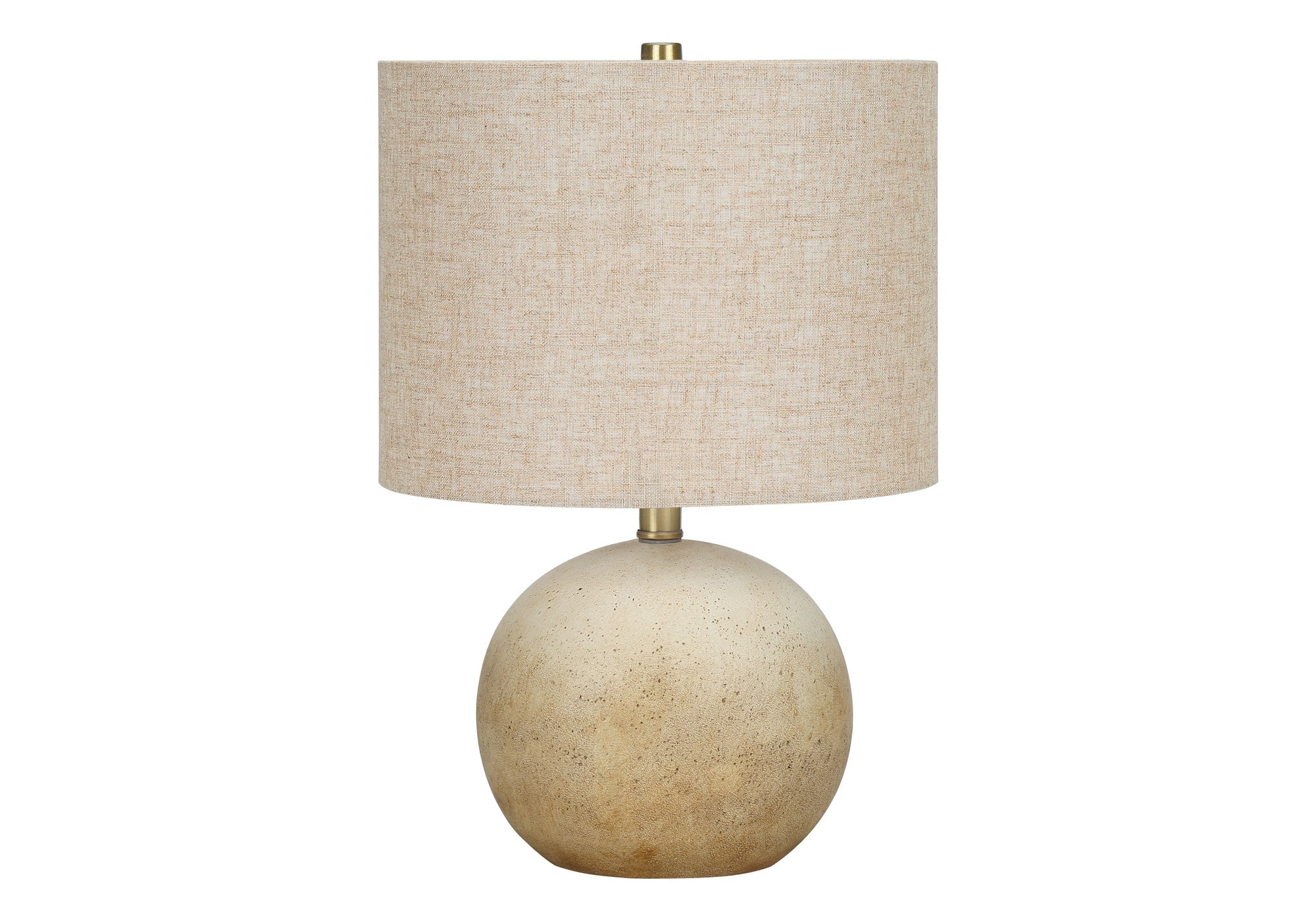 20'' Beige Concrete Round Table Lamp With Beige Drum Shade