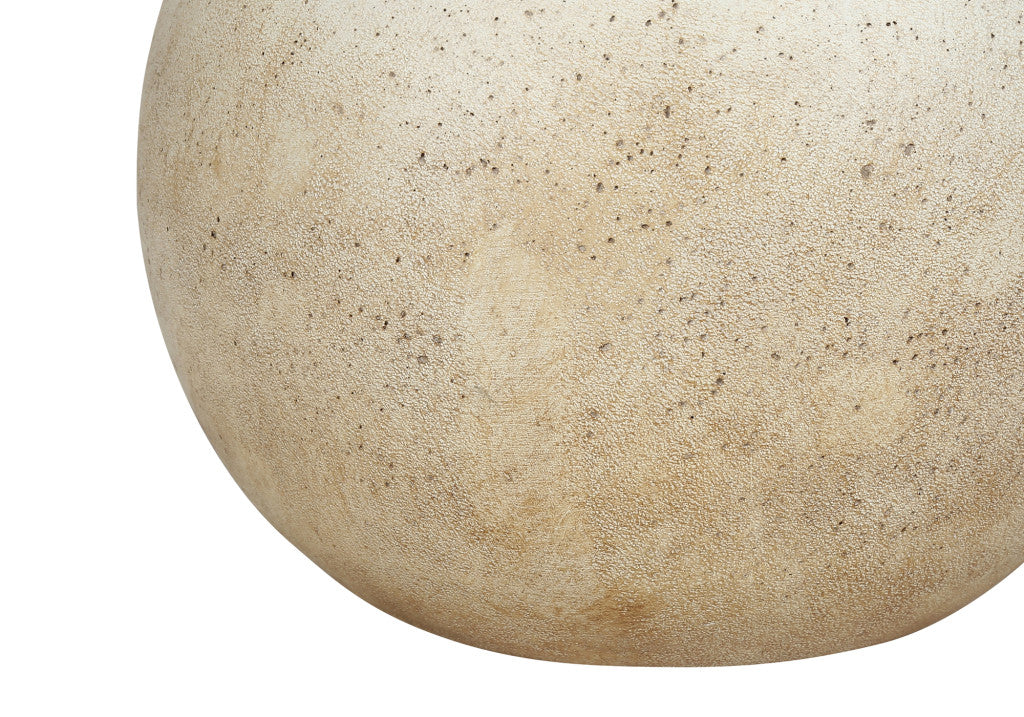 20'' Beige Concrete Round Table Lamp With Beige Drum Shade