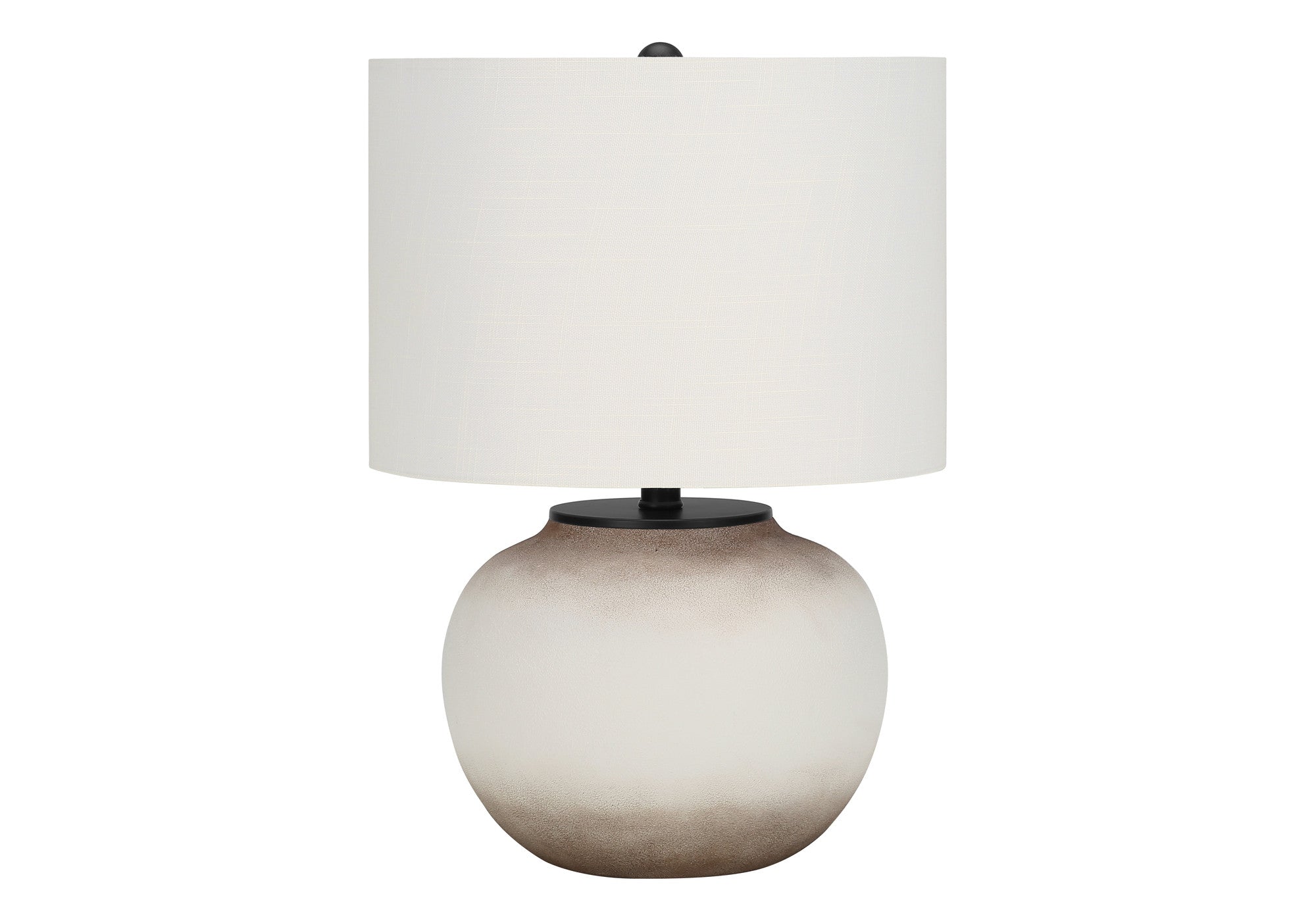 21'' Cream Ceramic Round Table Lamp With Cream Drum Shade