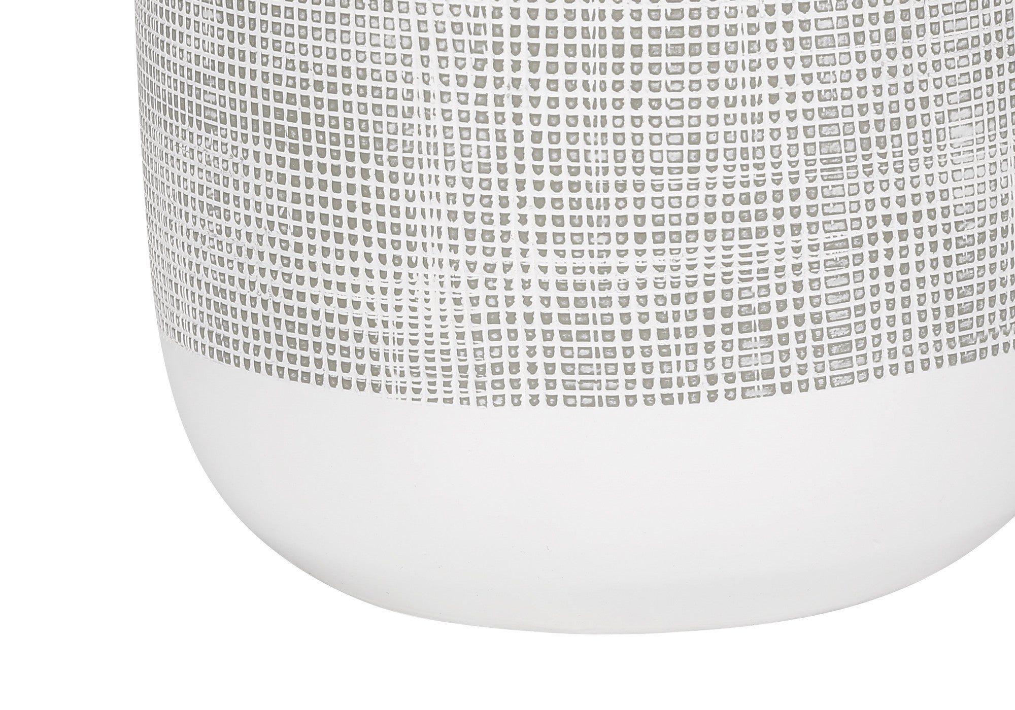 27'' Gray And White Ceramic Round Table Lamp With Gray Drum Shade