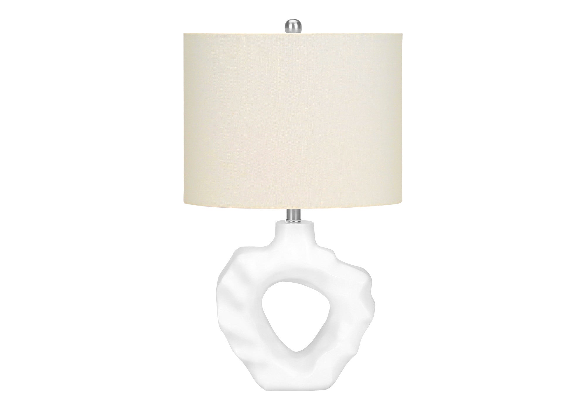25'' Cream Novelty Table Lamp With Cream Drum Shade