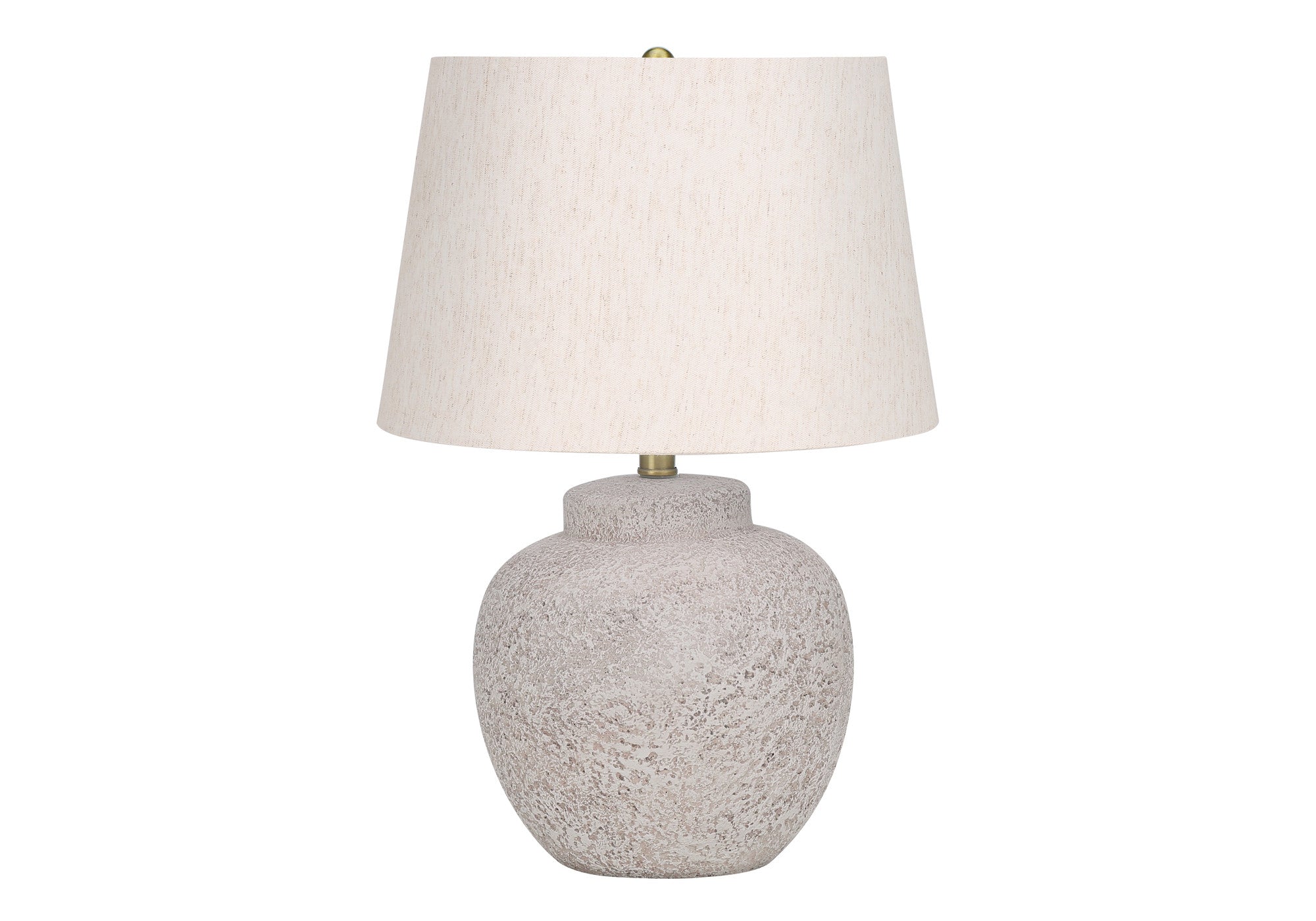 22'' Cream Concrete Urn Table Lamp With Cream Abstract Empire Shade