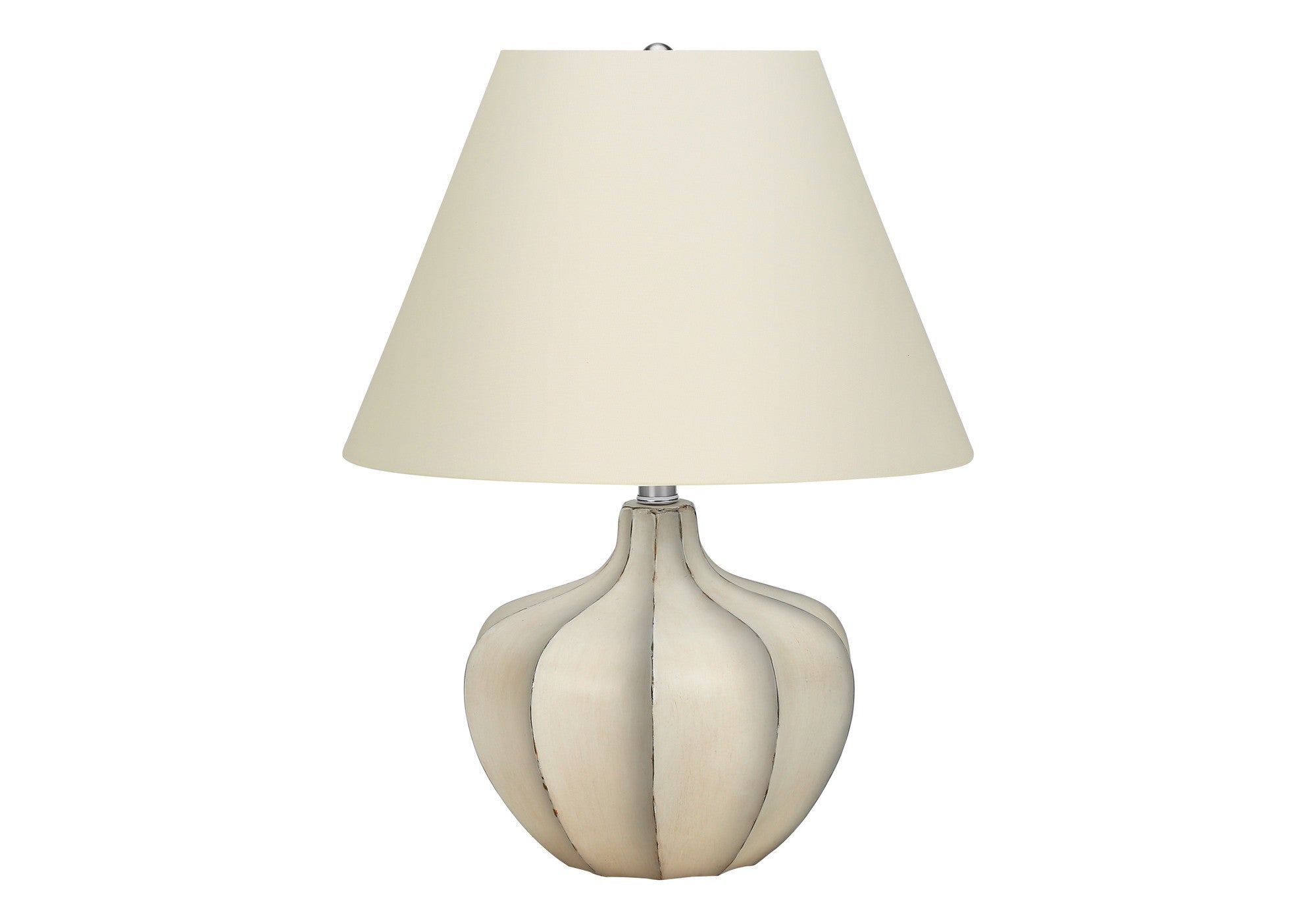21'' Cream Round Table Lamp With Cream Empire Shade