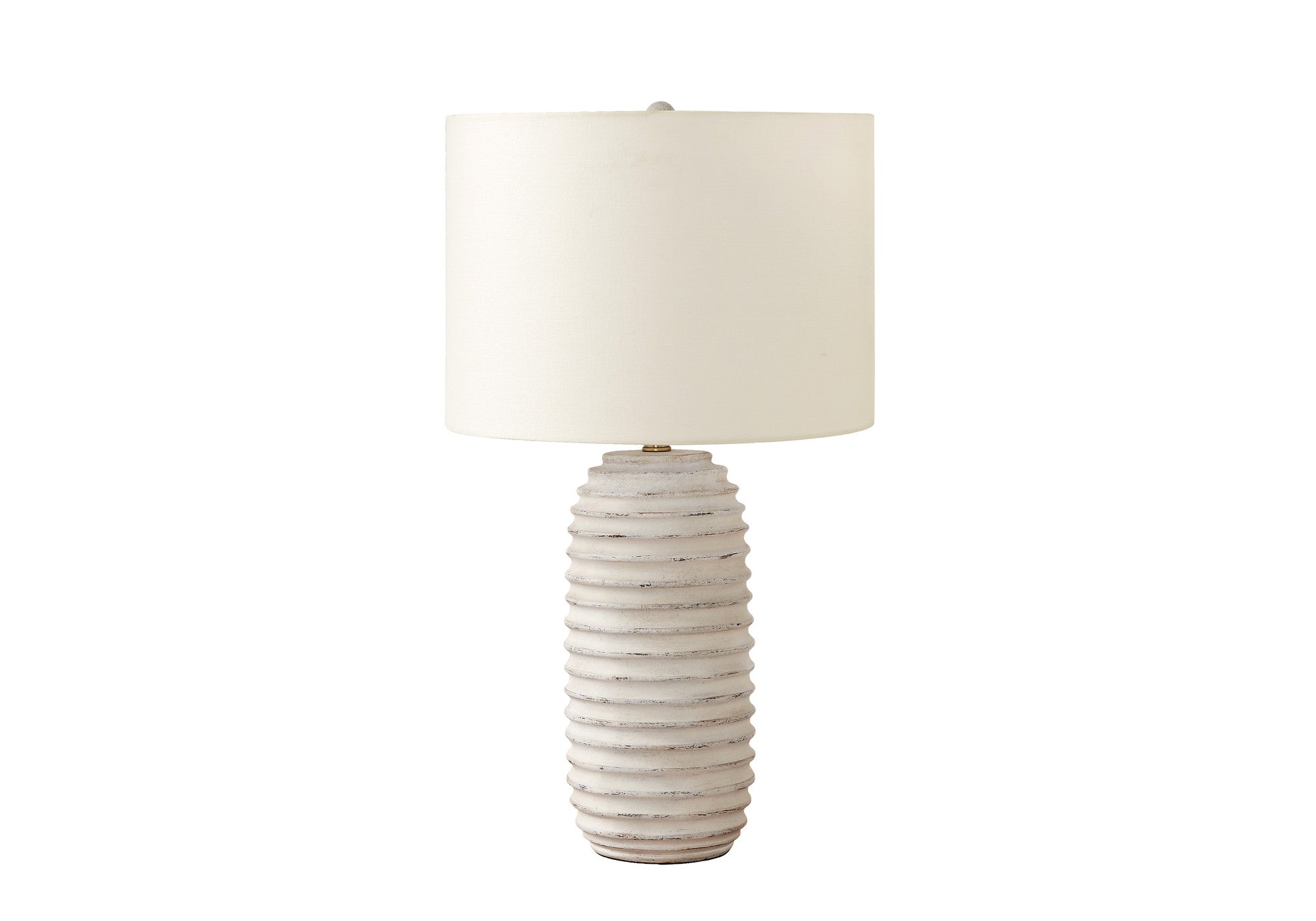 28'' Cream Geometric Table Lamp With Cream Drum Shade