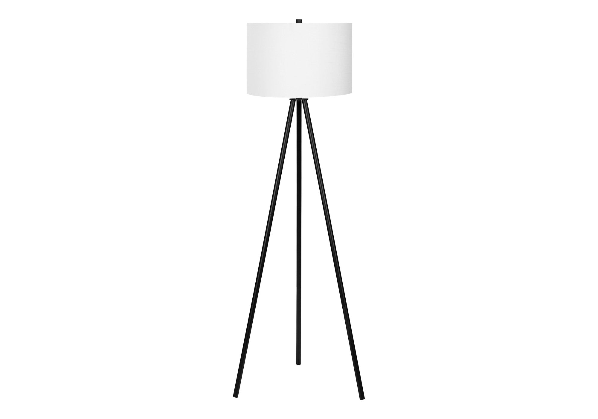 63'' Matte Black Floor Lamp with Cream Drum Shade