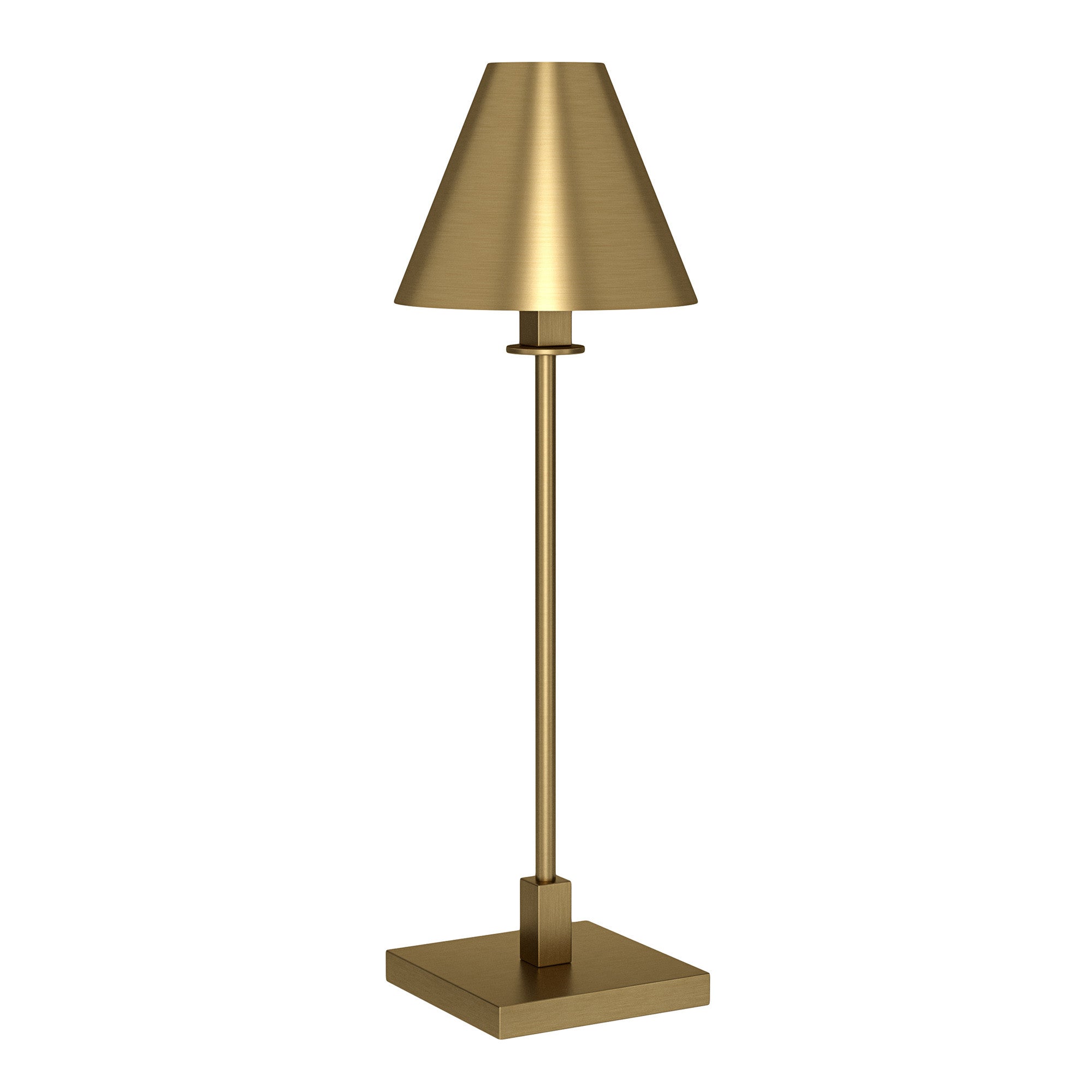 28'' Brass Metal Buffet Lamp With Brass Cone Shade