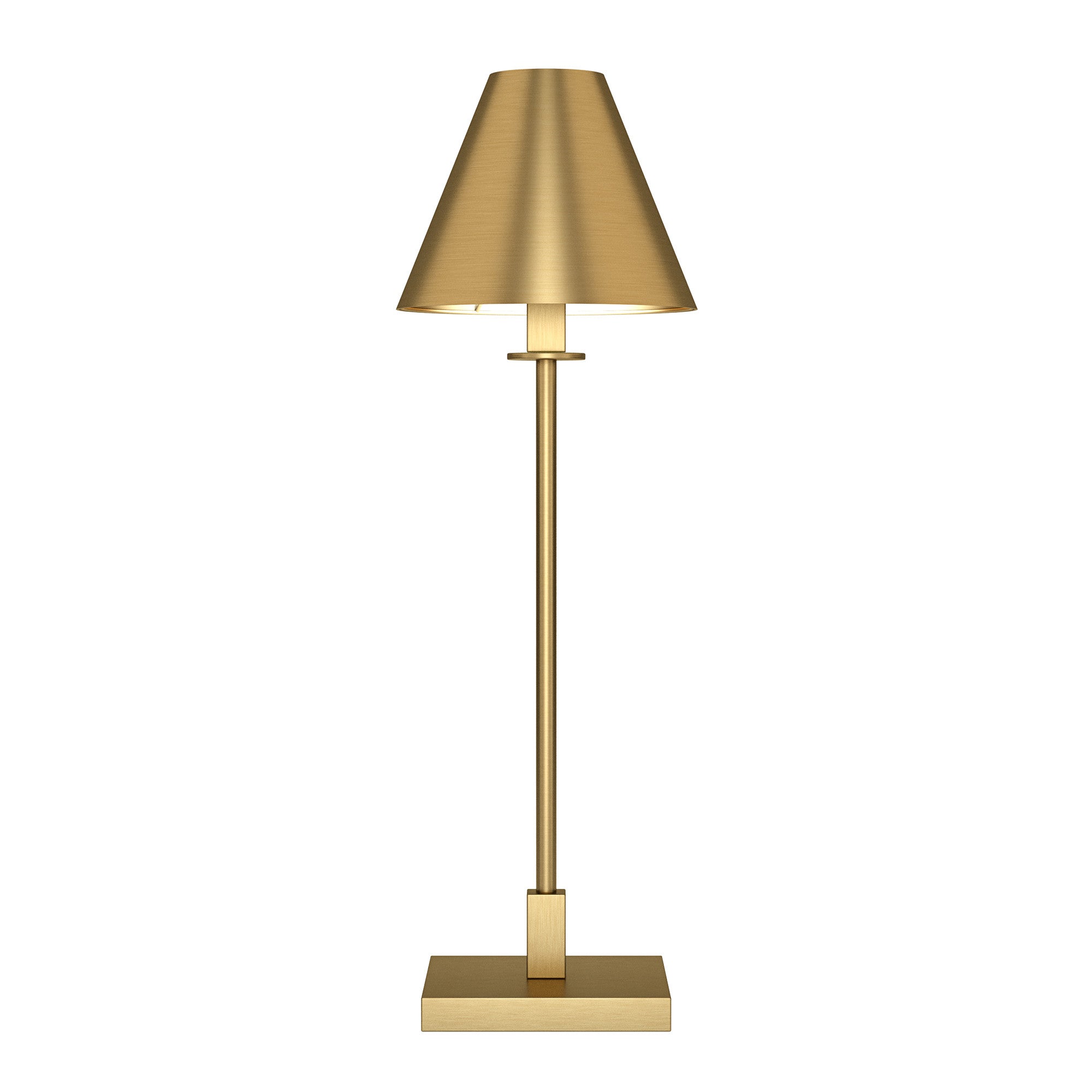 28'' Brass Metal Buffet Lamp With Brass Cone Shade