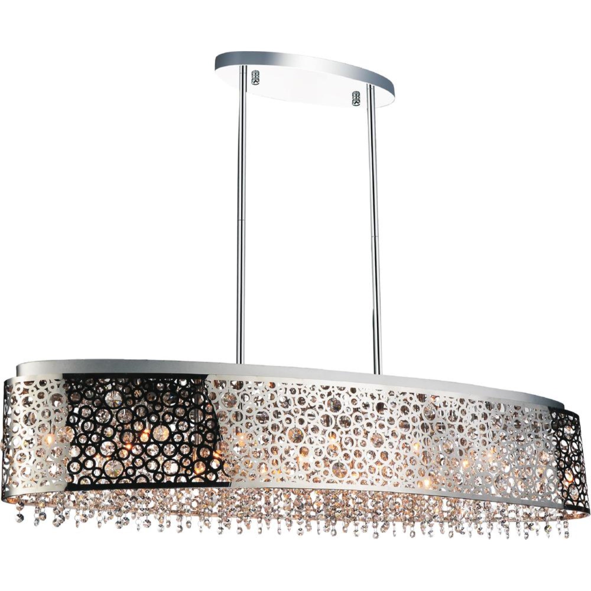 16 Light Drum Shade Chandelier with Chrome finish
