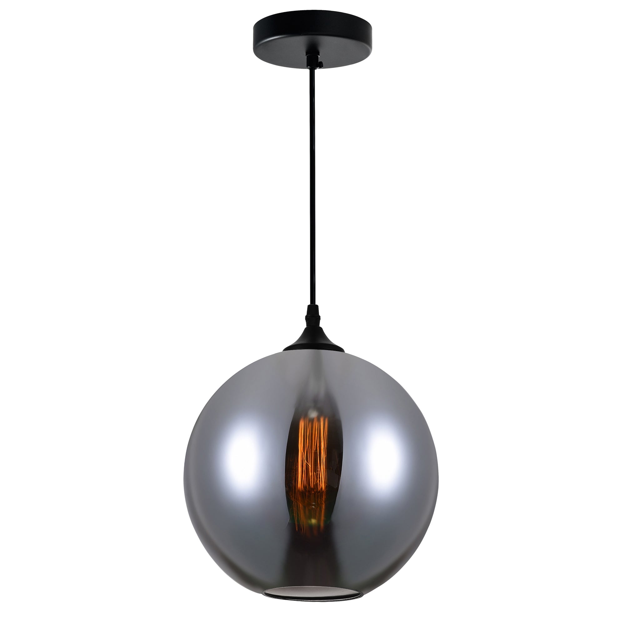 1 Light Down Mini Pendant with Transparent Smoke finish