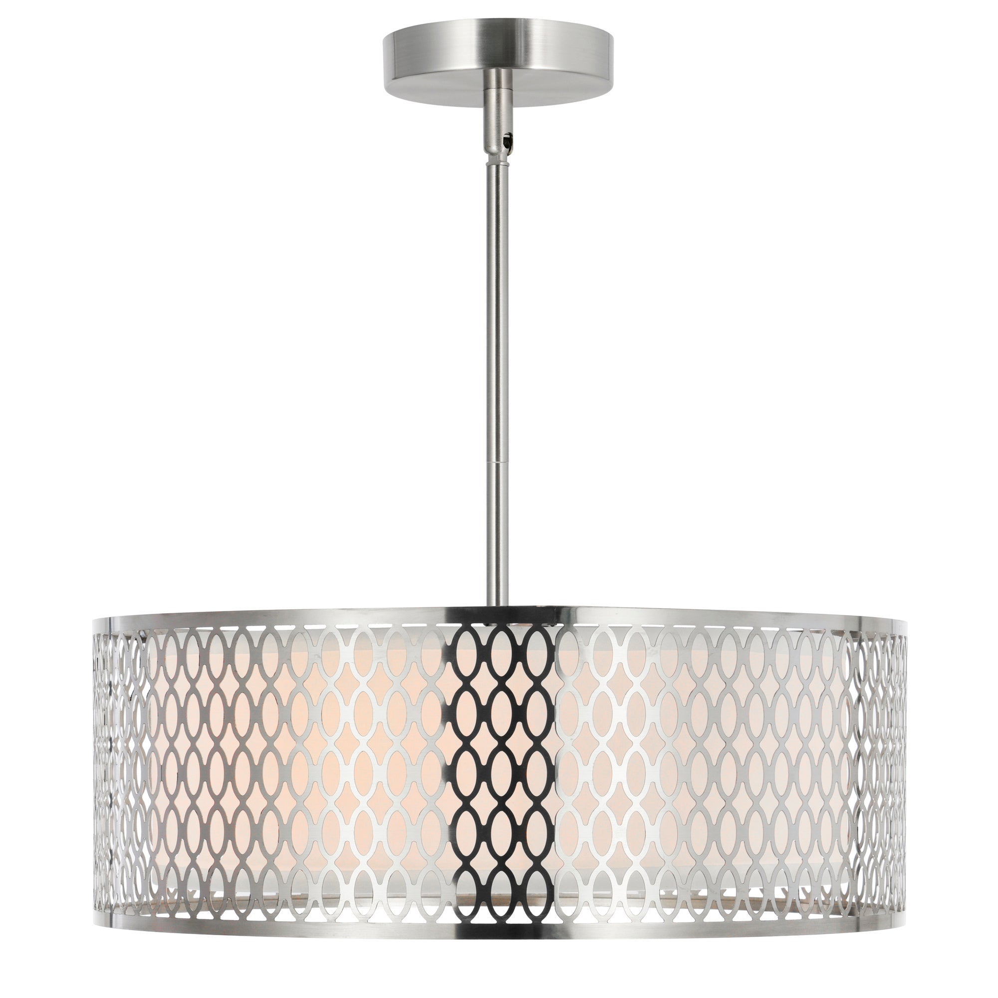 3 Light Drum Shade Chandelier with Satin Nickel finish