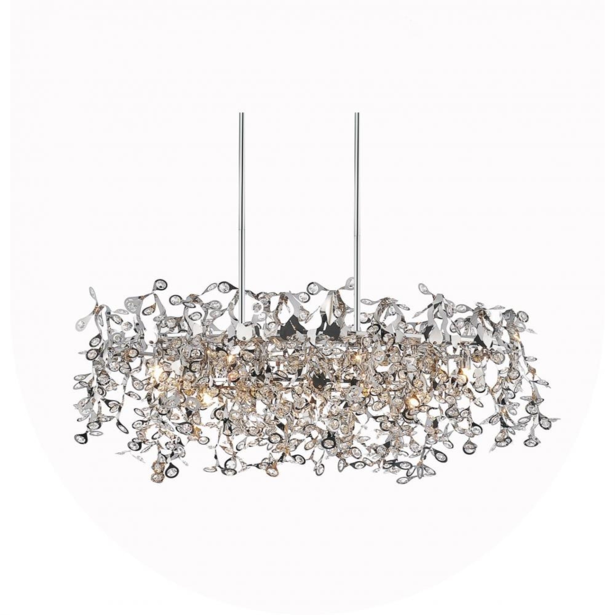 Cwi Lighting Flurry 7-Light Chrome Metal Chandelier - Contemporary Down Lighting Fixture