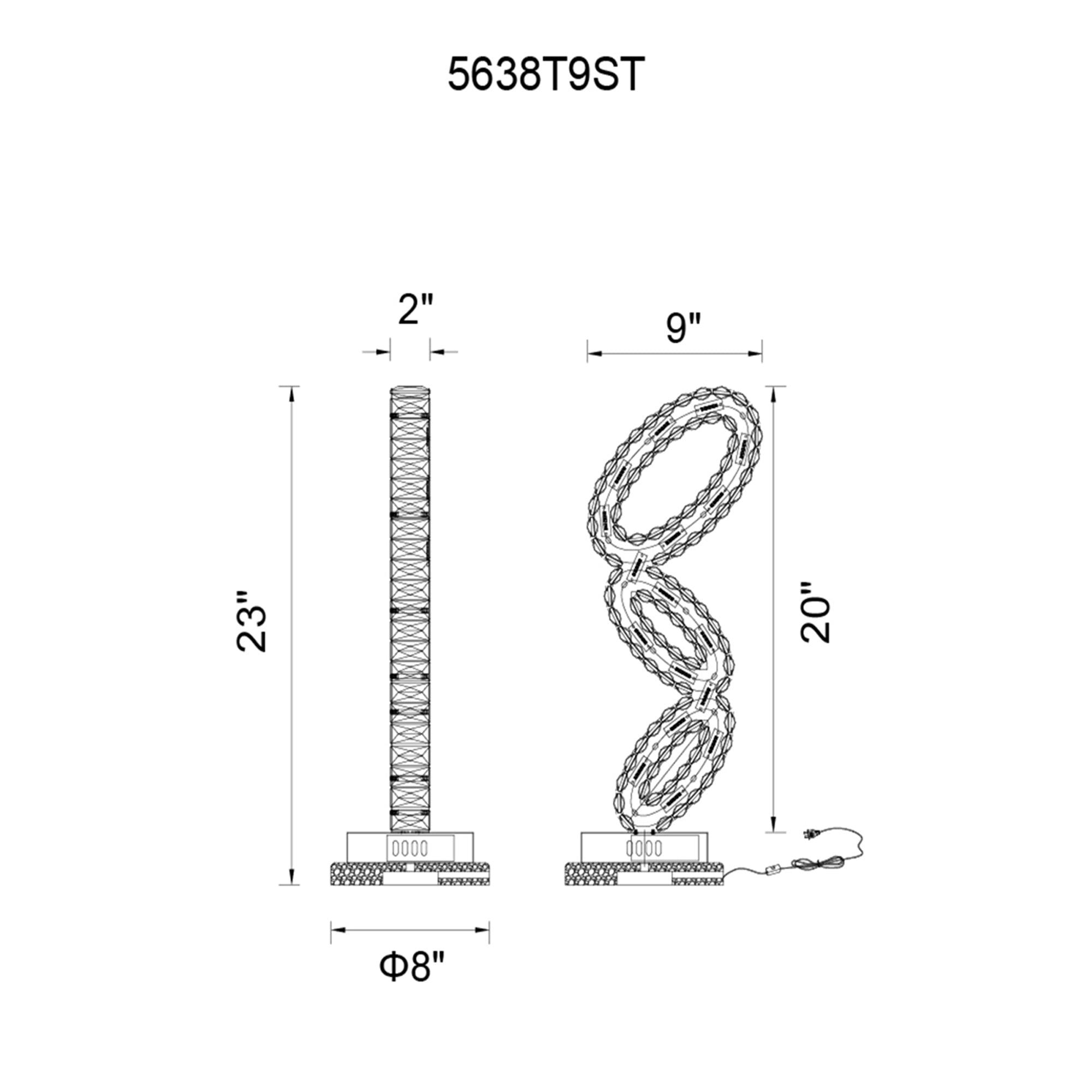 LED Table Lamp with Chrome finish