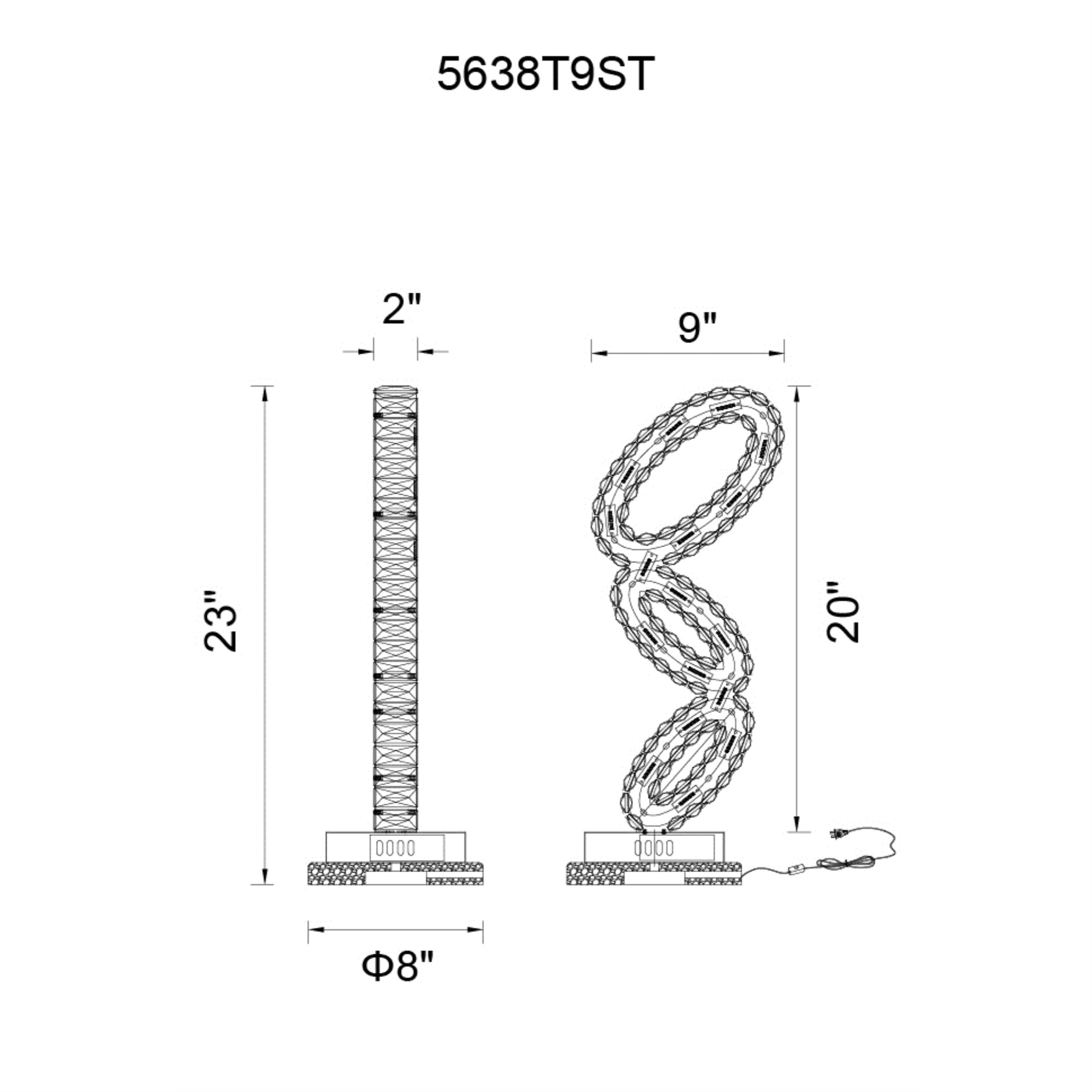 LED Table Lamp with Chrome finish