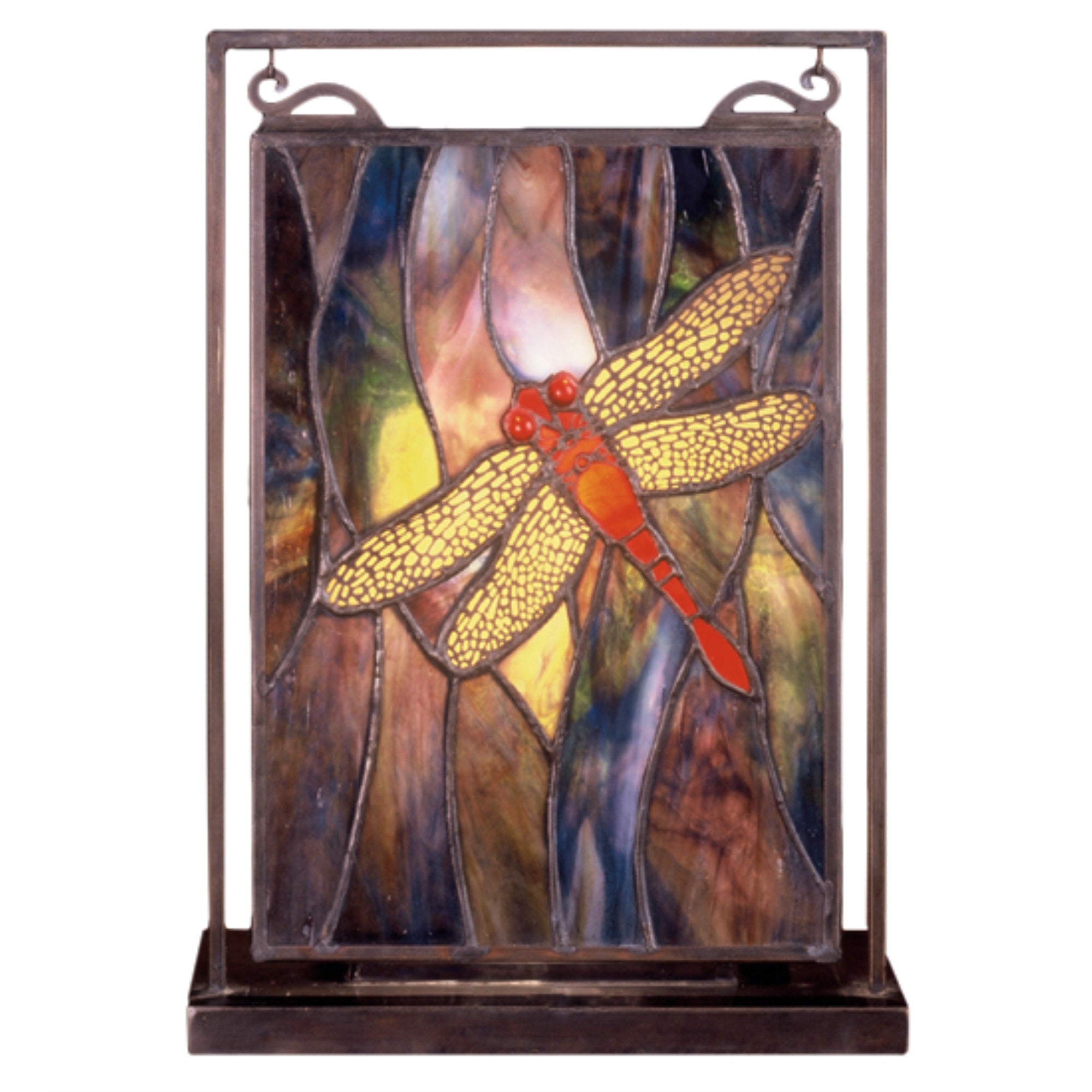 9.5 inchW X 10.5 inchH Dragonfly Lighted Mini Tabletop Window