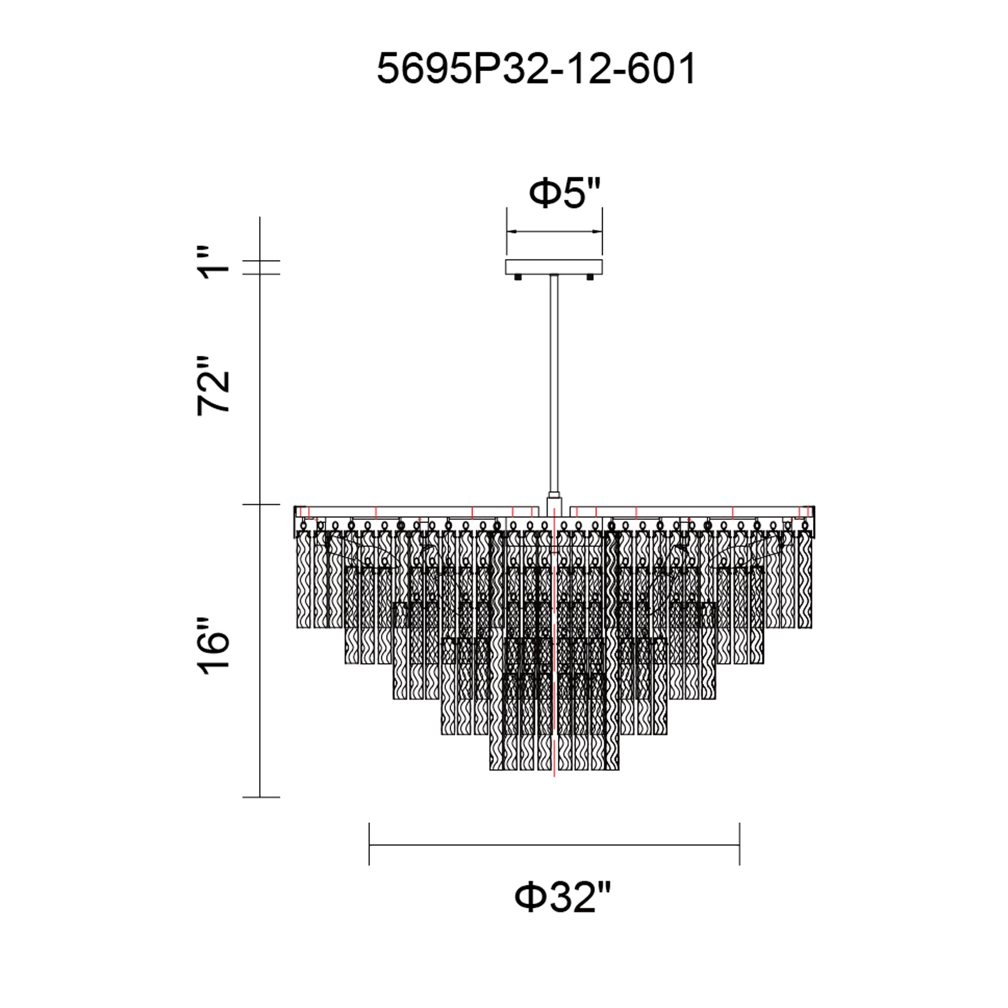 12 Light Down Chandelier with Chrome finish