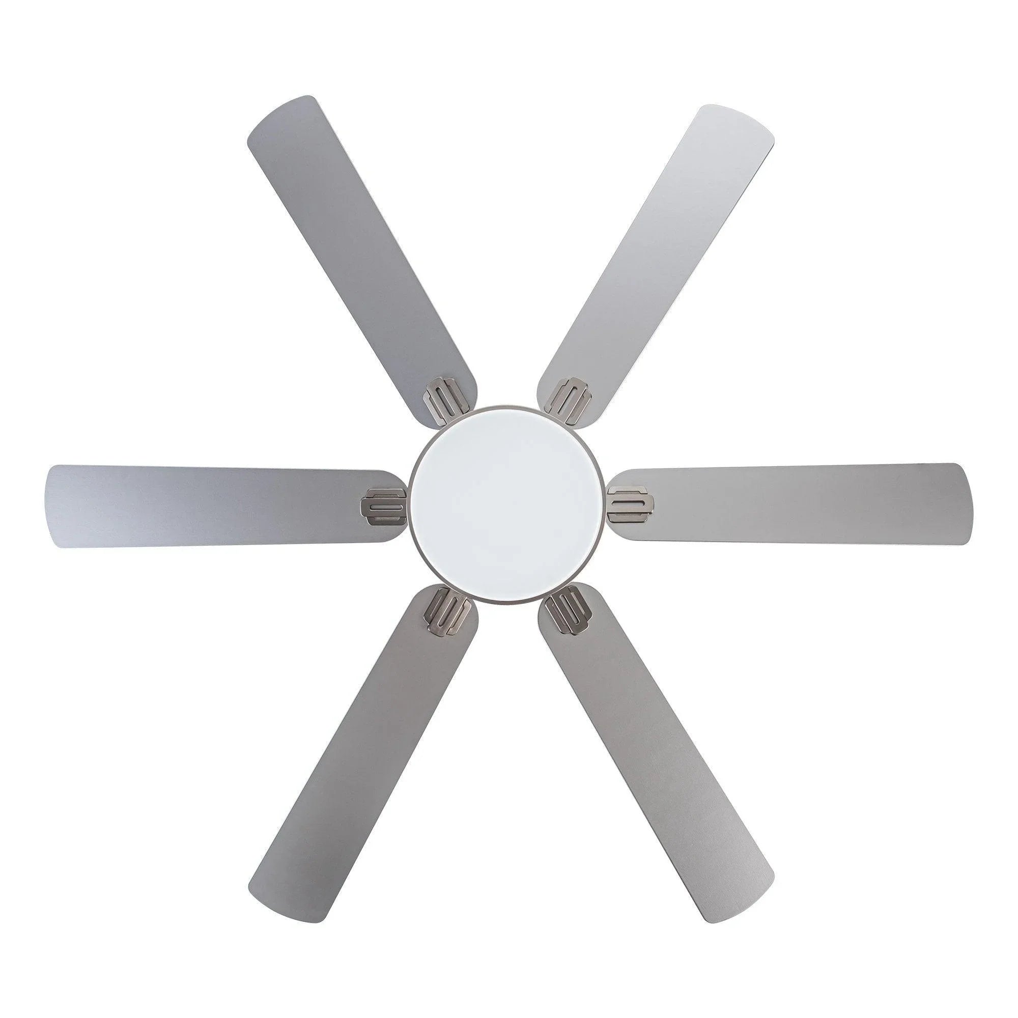60" Modern Satin Nickel DC Motor Downrod Mount Reversible Ceiling Fan with Lighting and Remote Control