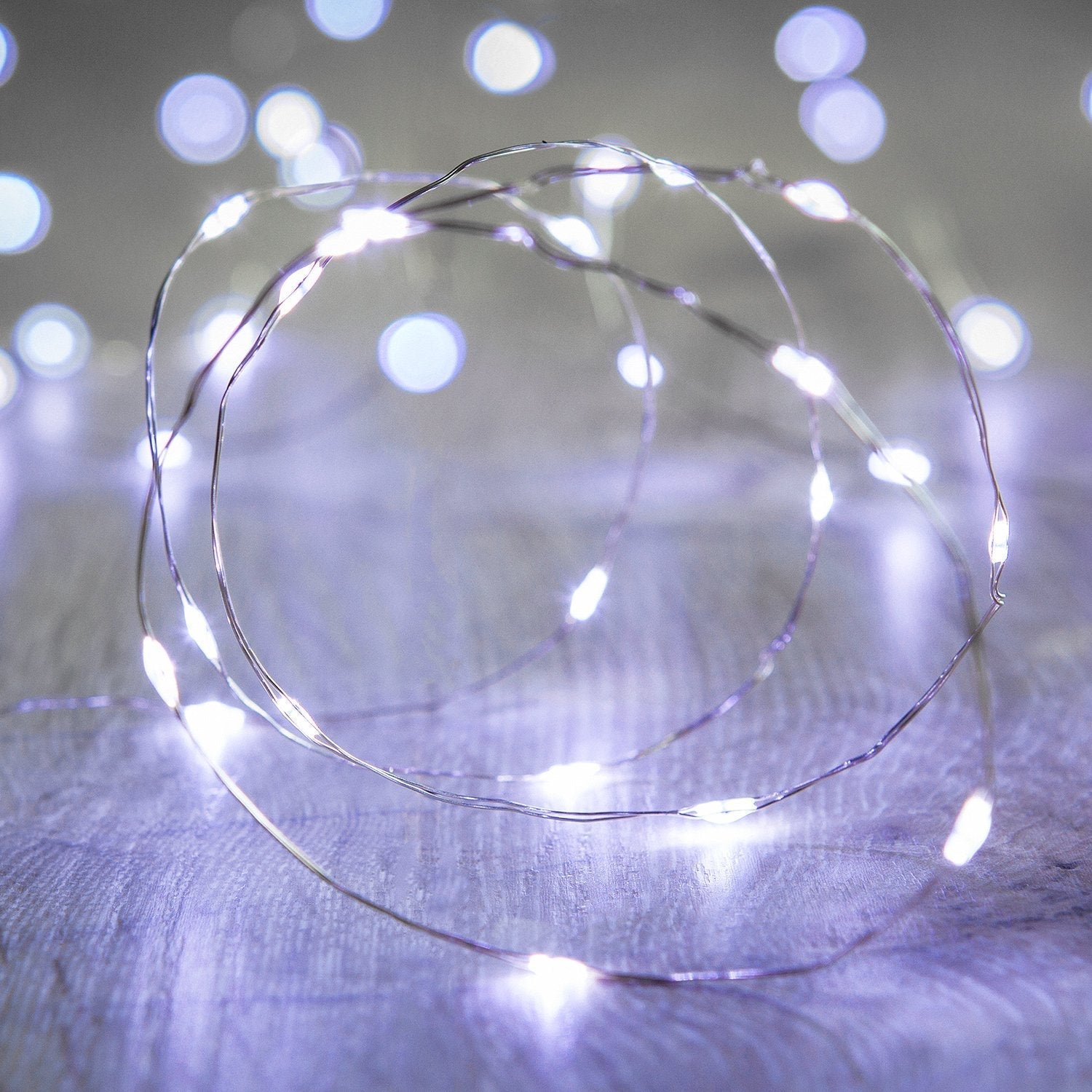 20 LED Silver Copper Fairy Lights - Battery Operated