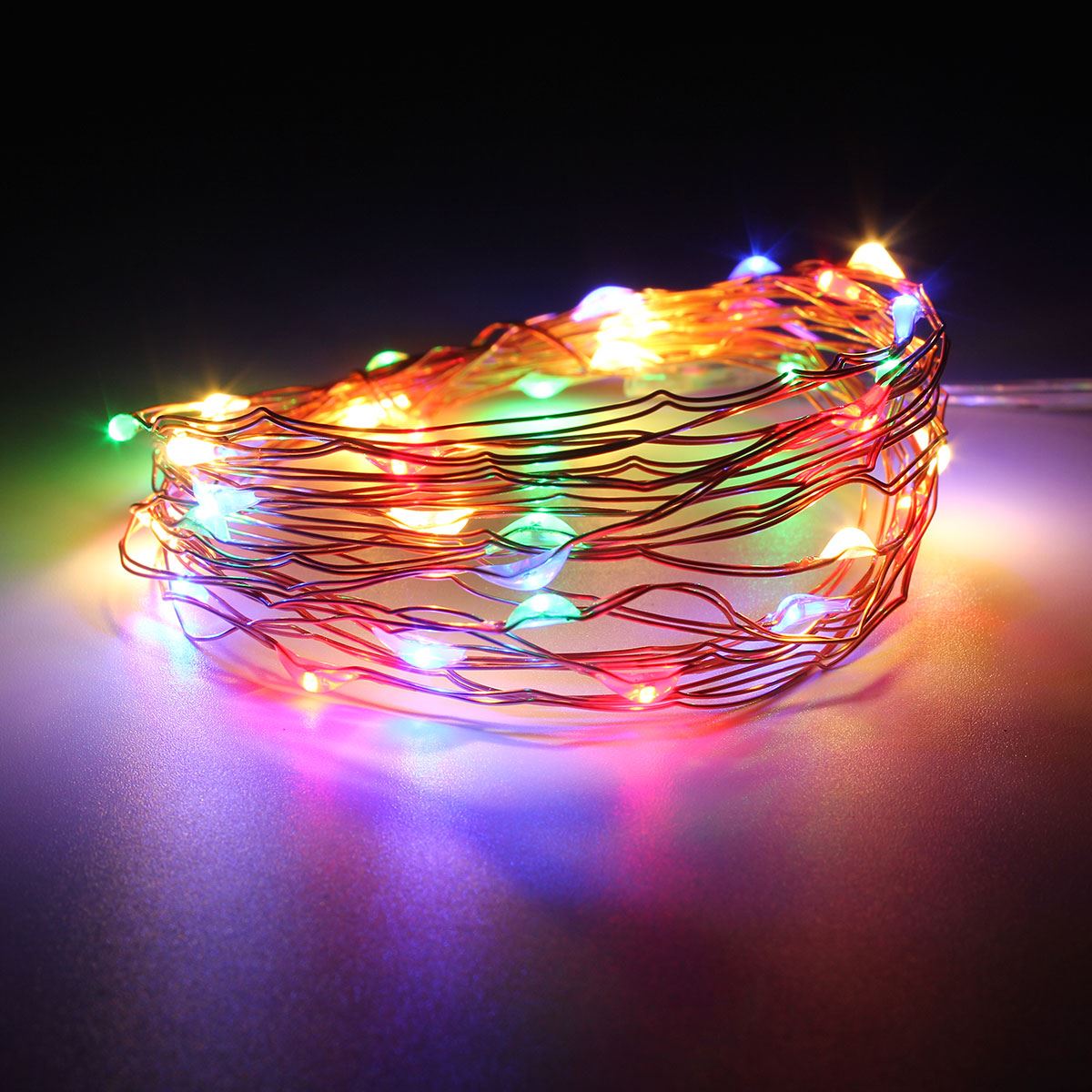 20 LED Silver Copper Fairy Lights - Battery Operated