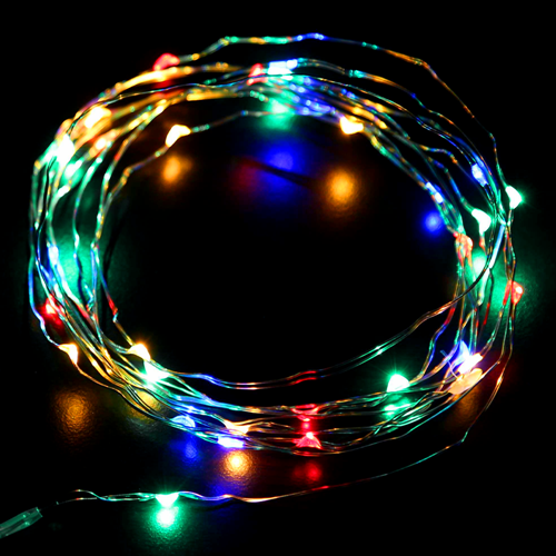 20 LED Silver Copper Fairy Lights - Battery Operated