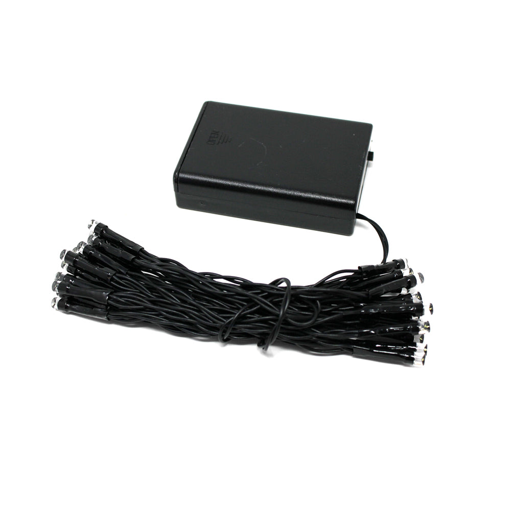 30 LED Black Cable String Lights Battery Operated - 9' Long