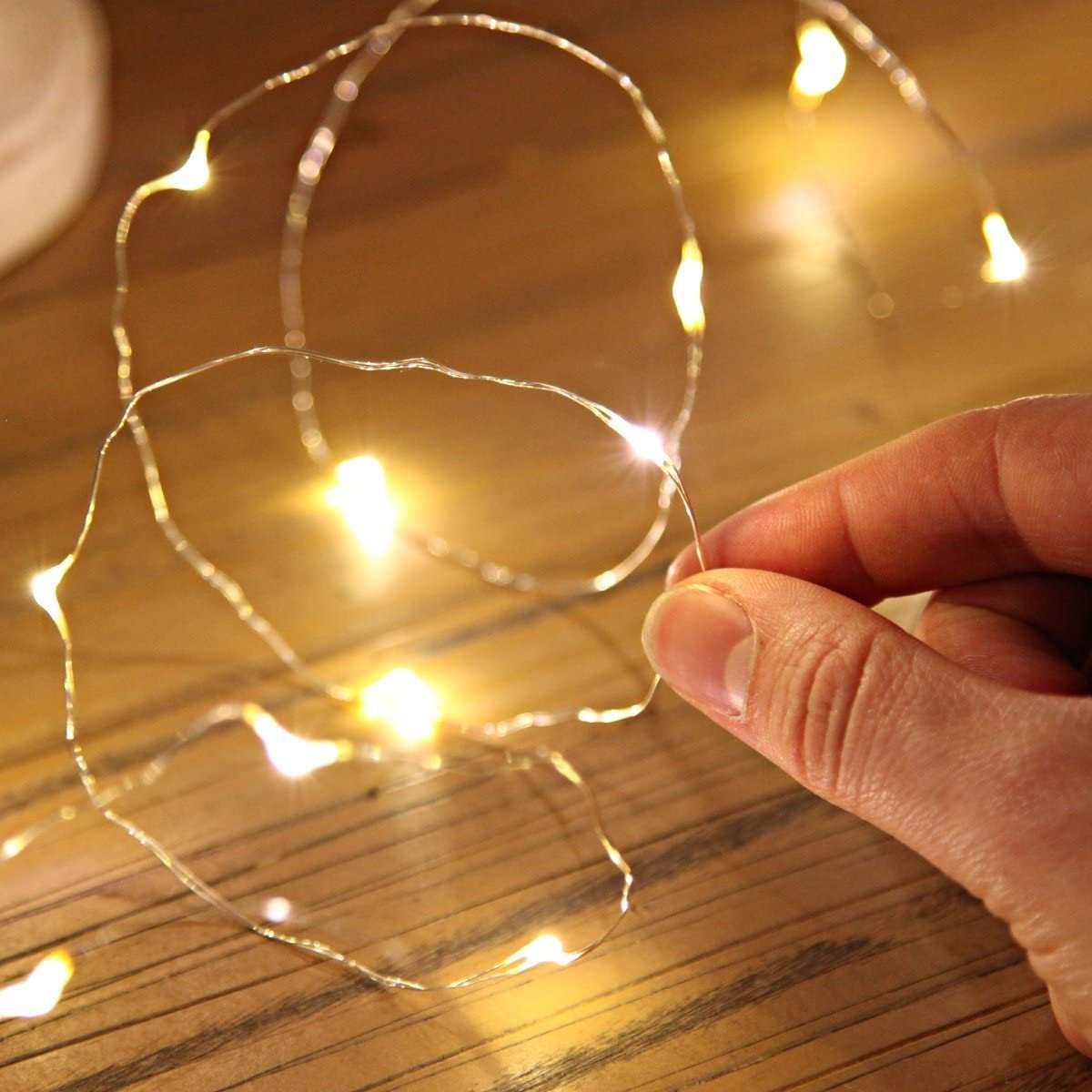 50 LED Silver Copper Fairy Lights - Battery Operated
