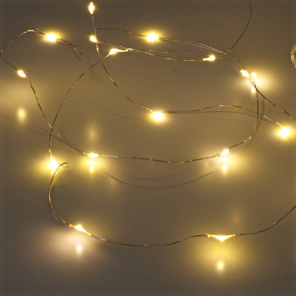 50 LED Silver Copper Fairy Lights - Battery Operated