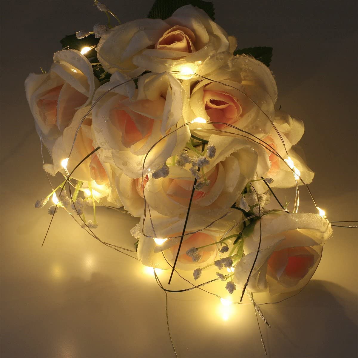 50 LED Silver Copper Fairy Lights - Battery Operated